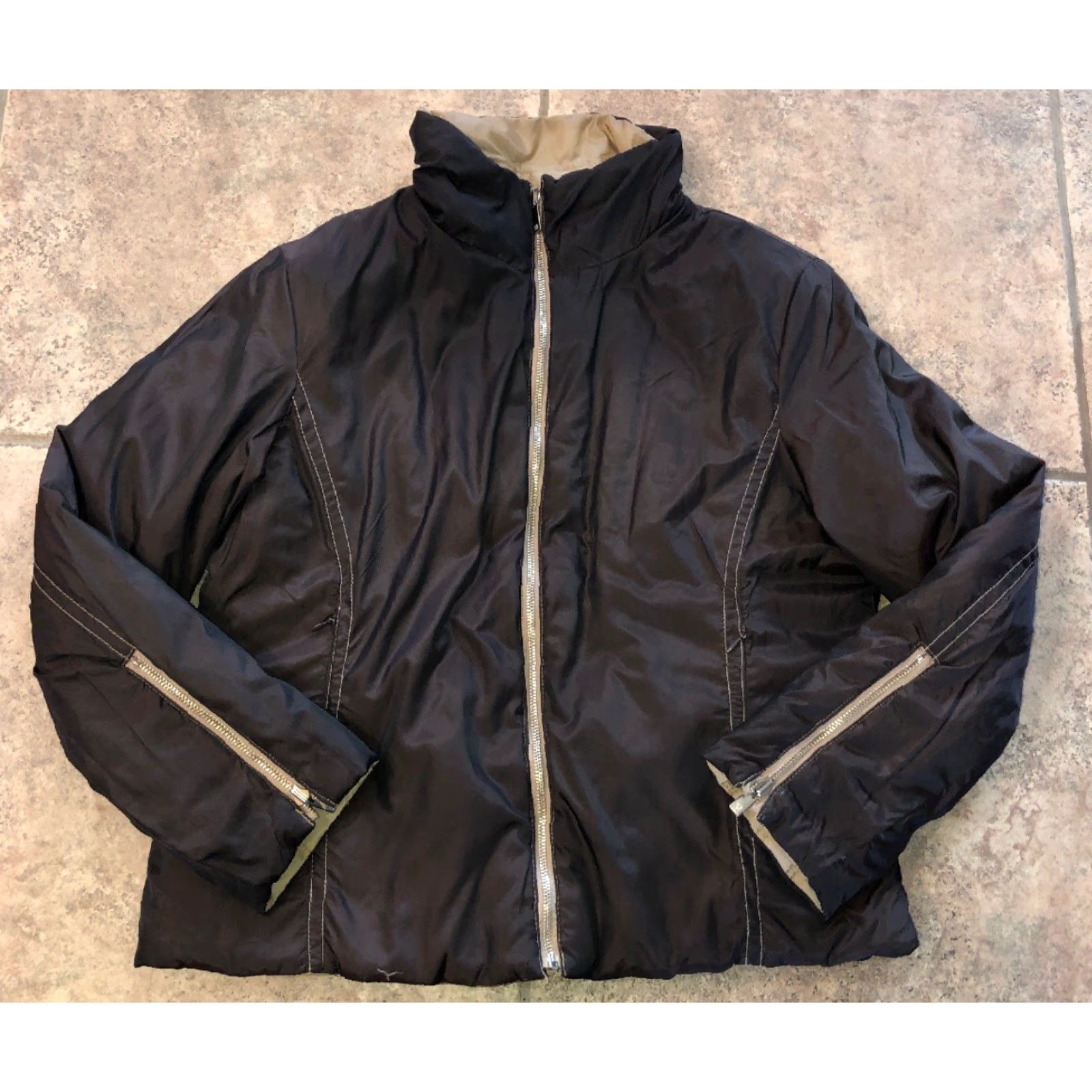 Michael Kors Michael Kors Womens Jacket Reversible Full Zip Brown Size L Size L / US 10 / IT 46 - 5 Thumbnail
