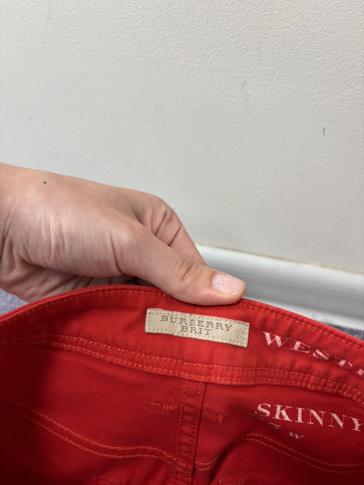 Burberry Burberry Brit Westbourne Women’s Red Skinny Ankle Jeans Size 25" / US 0 / IT 36 - 9 Thumbnail