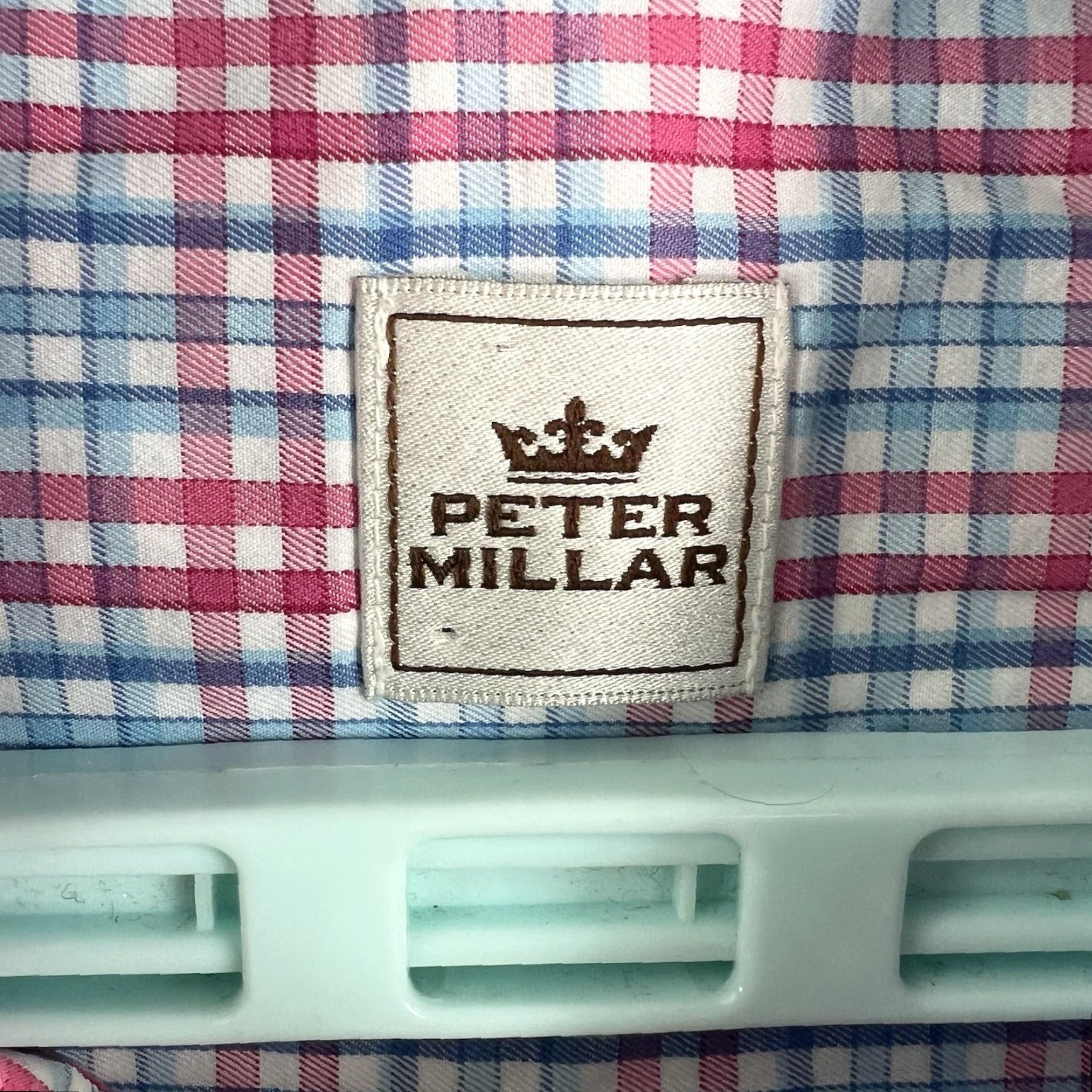 Peter Millar Peter Millar Shirt Mens XL Button-Up Long Sleeve Blue Red White Check Casual Preppy 54in Chest Mens Size US XL / EU 56 / 4 - 5 Thumbnail