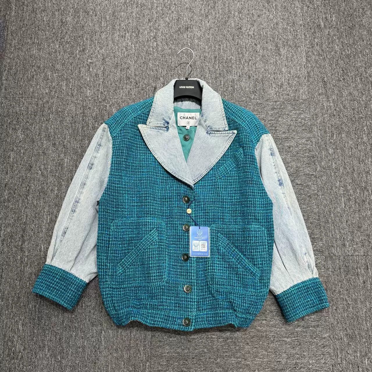 Chanel Chanel Woven Denim Panel Jacket Size XXS / US 00 / IT 34 - 1 Thumbnail