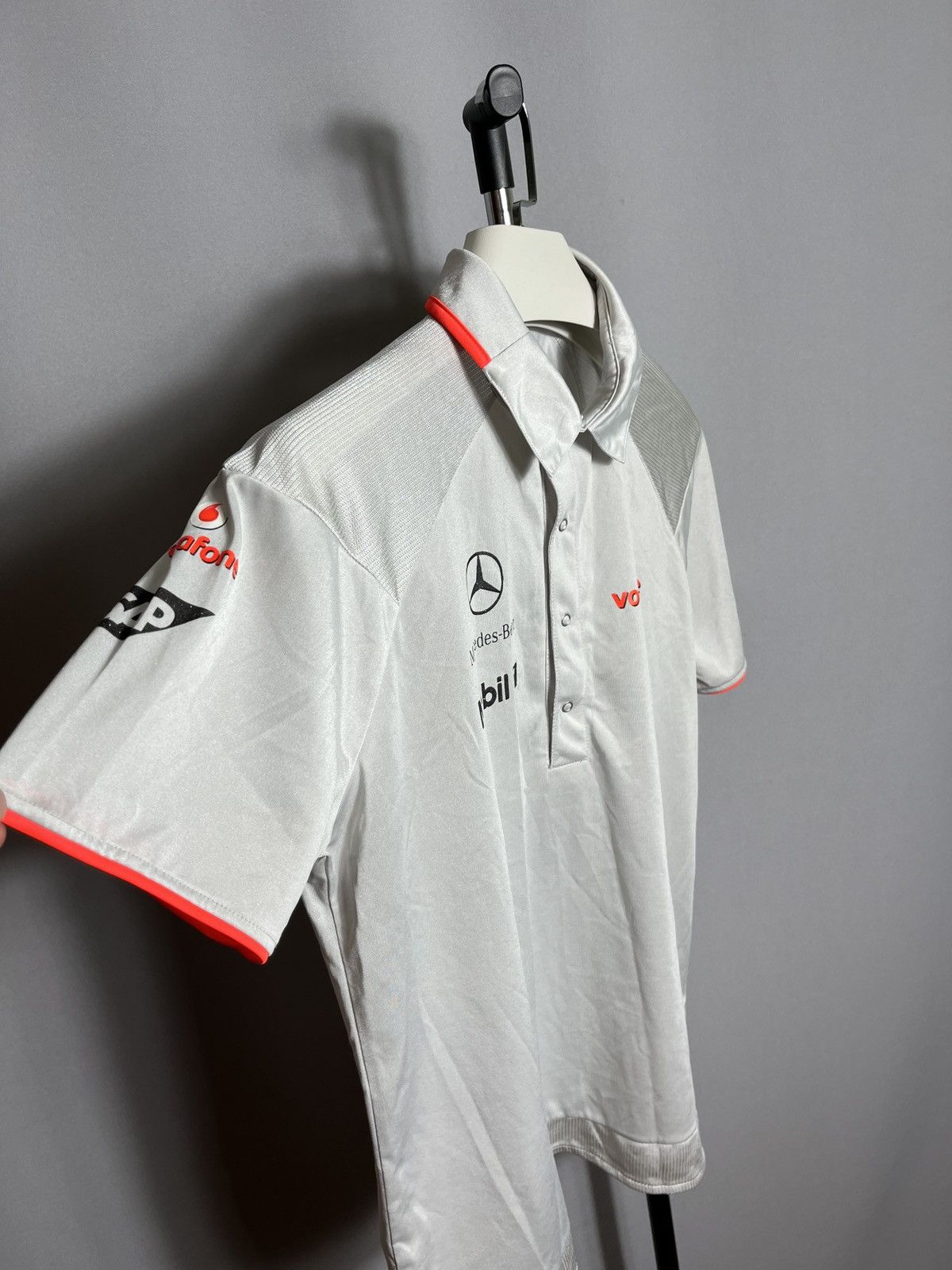 Mercedes-Benz Vodafone McLaren Mercedes Adult's Silver Formula Polo Shirt Size US M / EU 48-50 / 2 - 3 Thumbnail