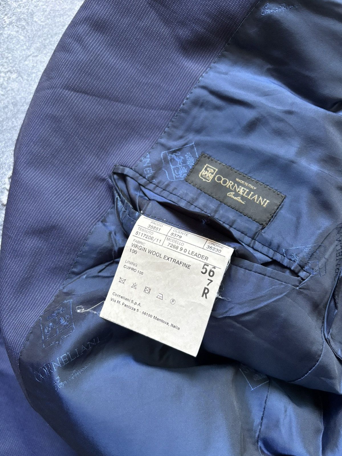 Corneliani Vintage Corneliani Luxury Virgin Wool Blue Blazer Jacket Size 52R - 9 Thumbnail