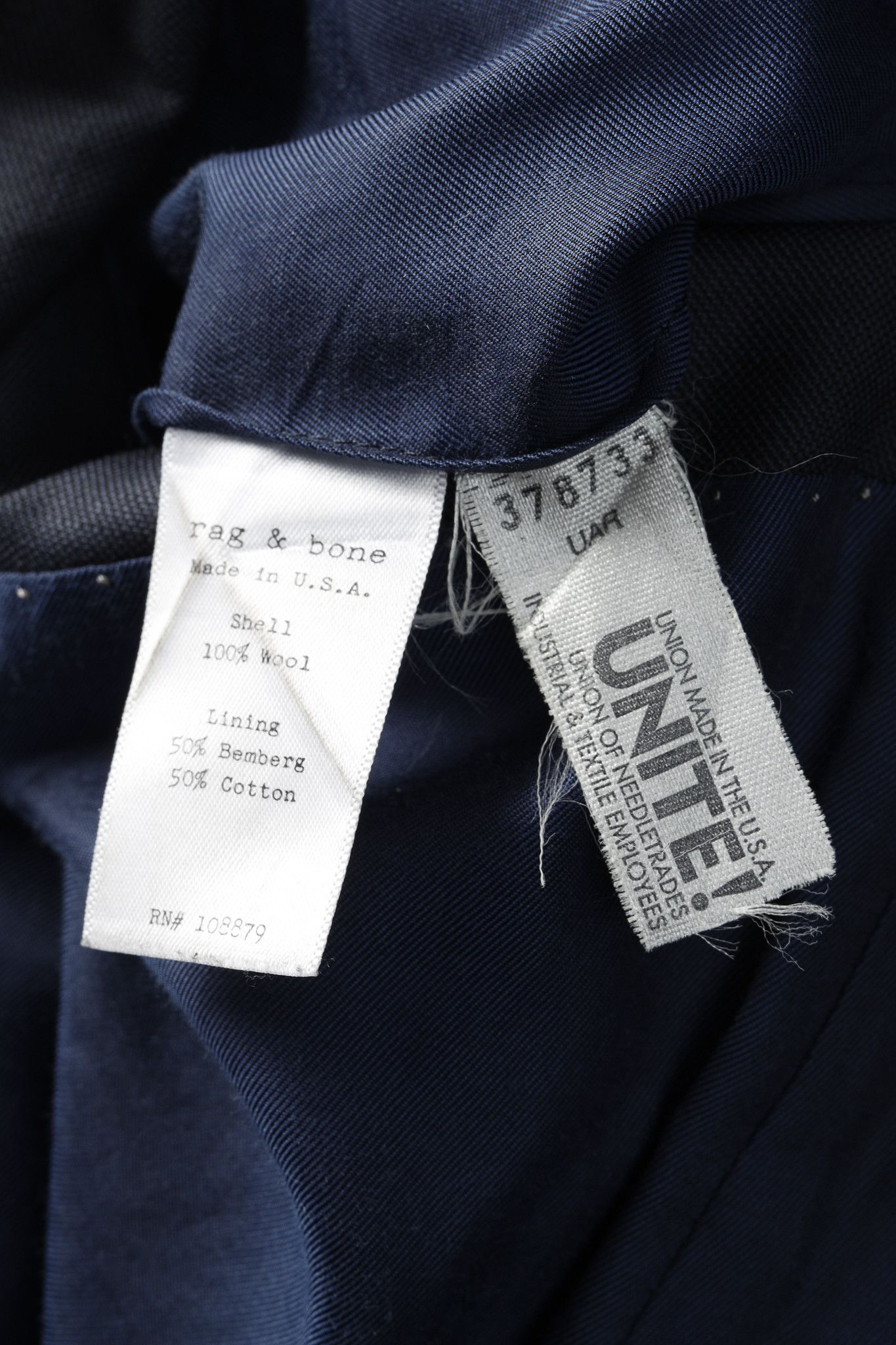 Rag & Bone Rag & Bone Navy Blue Wool-Suiting Tailored Blazer Size 40R - 9 Thumbnail