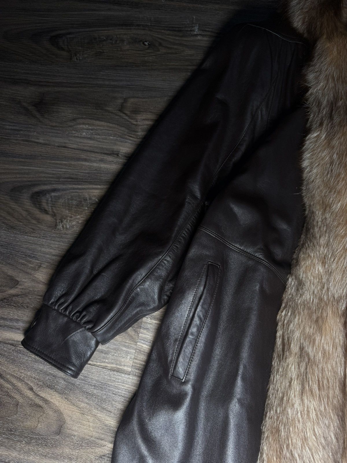 Other Vintage TIBOR Leather Coat Genuine Raccoon Fur Lambskin New Size M / US 6-8 / IT 42-44 - 7 Thumbnail