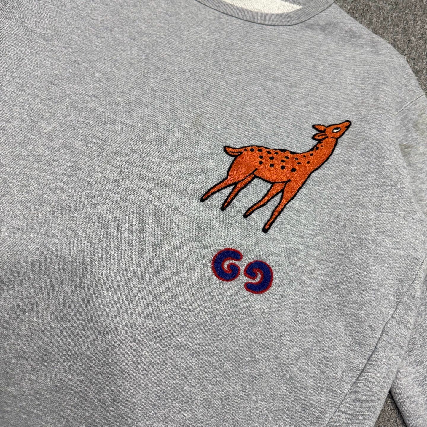 Gucci Gucci Gray Deer Print Sweatshirt XL 95 New Size XL / US 12-14 / IT 48-50 - 3 Thumbnail