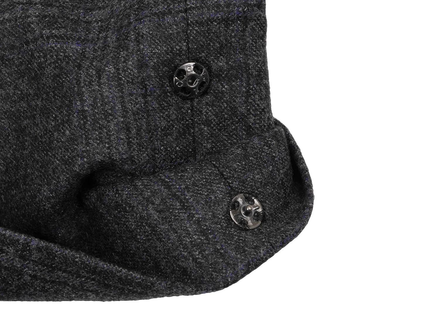 Armani Collezioni Wool Glen Check Double-Hem Pants in Charcoal Navy Size US 26 / EU 42 - 8 Thumbnail