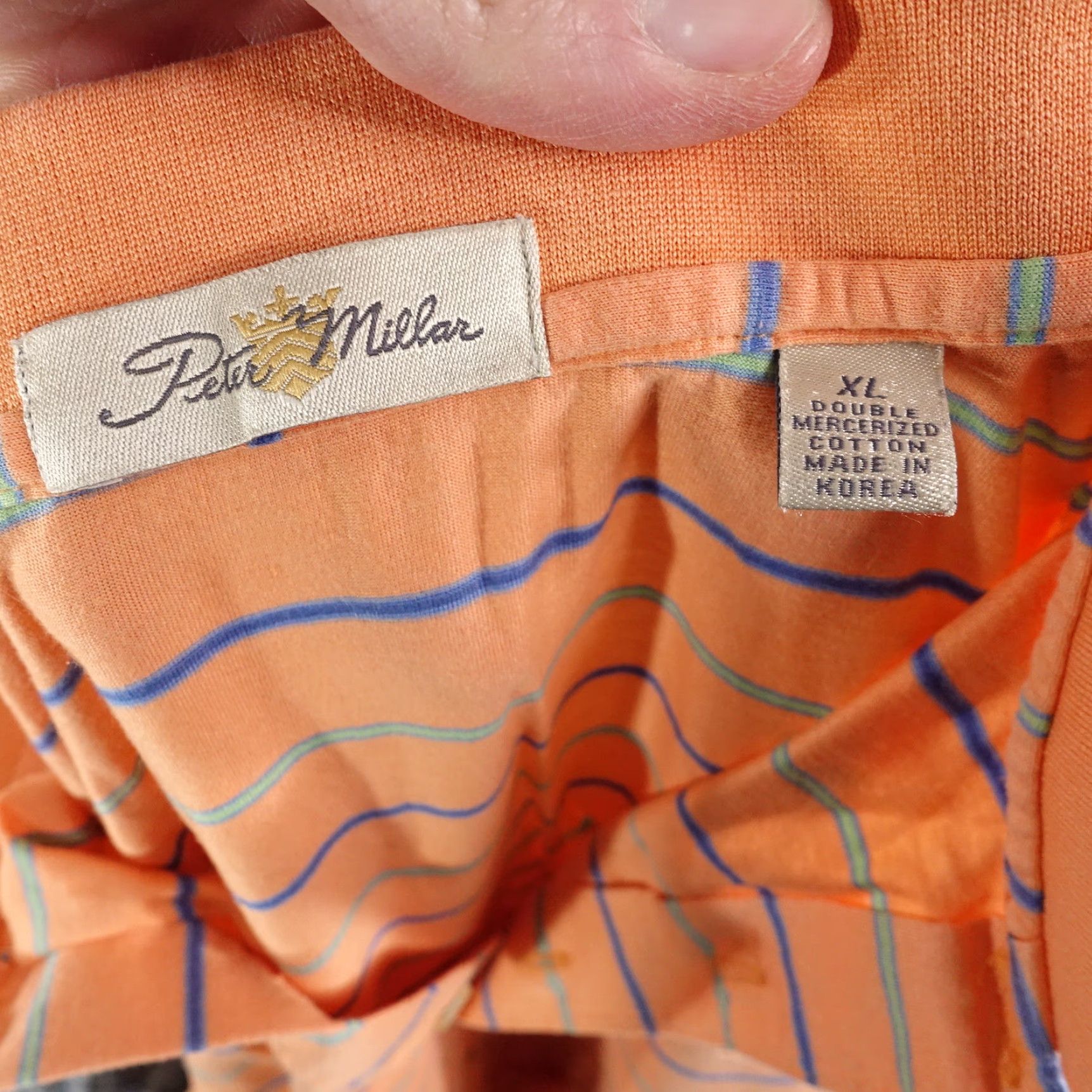 Peter Millar Vintage Peter Millar Polo Shirt Men XL Short Sleeve Striped Mercerized Cotton Orange 2000s Size US XL / EU 56 / 4 - 6 Thumbnail