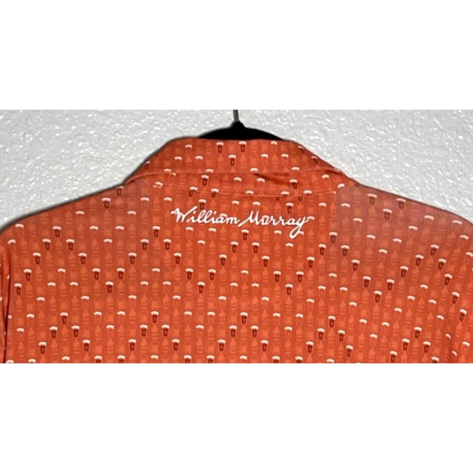 Vintage William Murray Golf Shirt Mens Large Orange AOP Graphic Print Beer Golf Outdoors - Polo Short Sleeve Size US L / EU 52-54 / 3 - 4 Thumbnail
