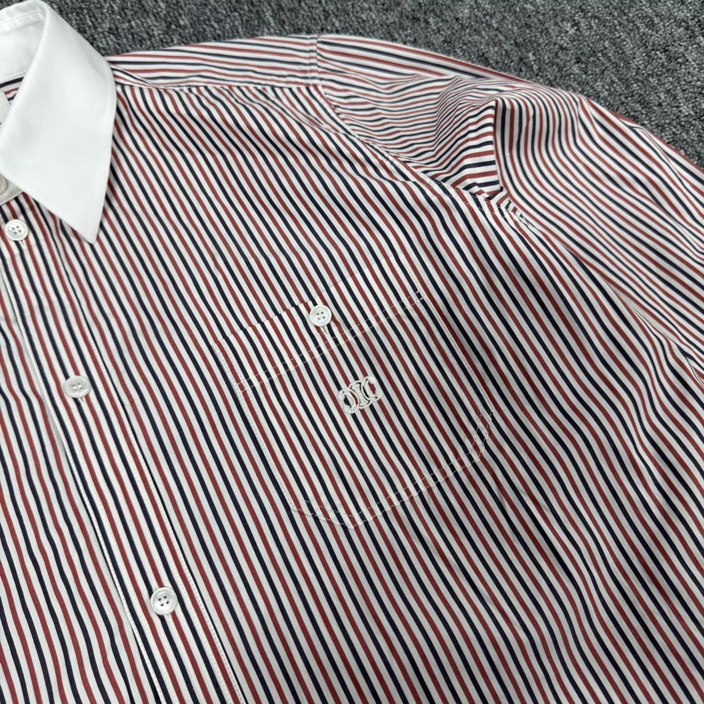 Celine Celine Arch Embroidered Pinstripe Shirt 42 99New Size M / US 6-8 / IT 42-44 - 4 Thumbnail