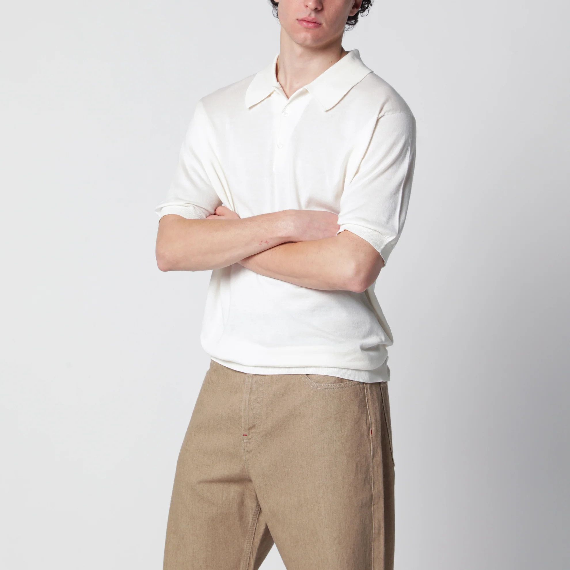 John Smedley o1d2blof0526 Cotton Polo Shirt in White Size US M / EU 48-50 / 2 - 4 Thumbnail