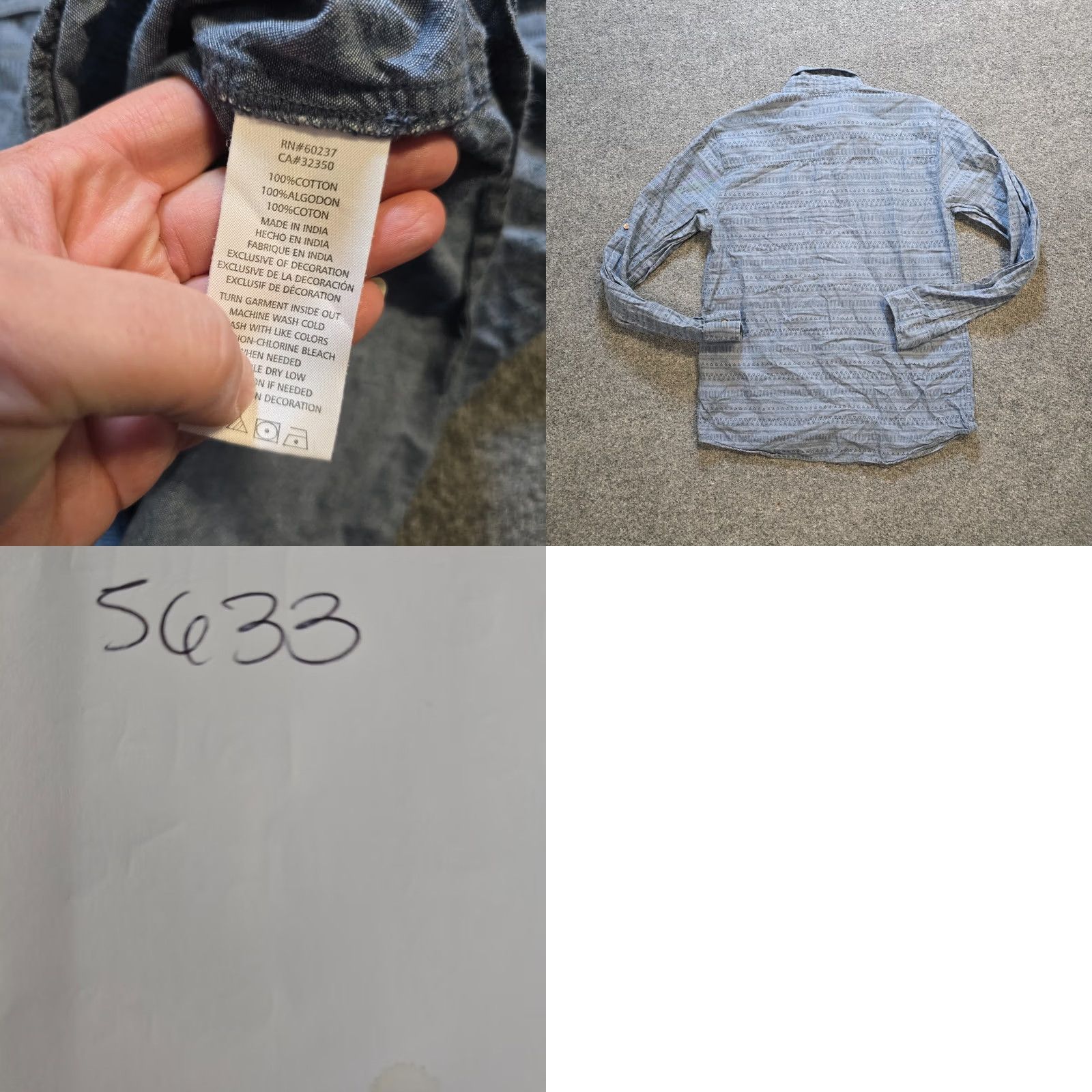 Lucky Brand Lucky Brand Shirt Mens XL Blue Southwest Western Button Long Sleeve Casual Button-Up Geometric Cotton Western Shirt Size US XL / EU 56 / 4 - 8 Thumbnail