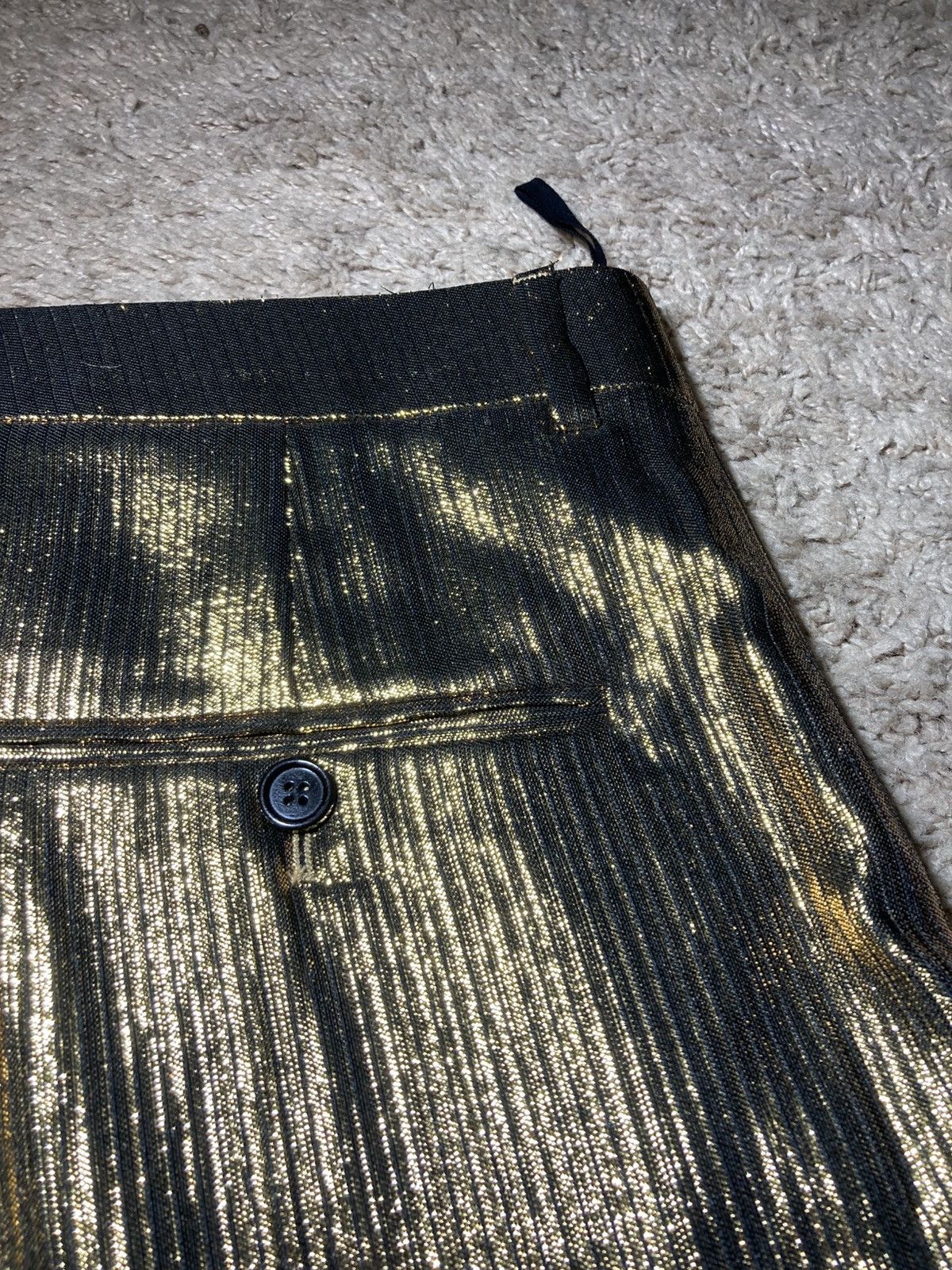 Celine AW23 Celine Gold Striped Flare Suit Pants Metallic 2023 Hedi Size US 32 / EU 48 - 14 Thumbnail