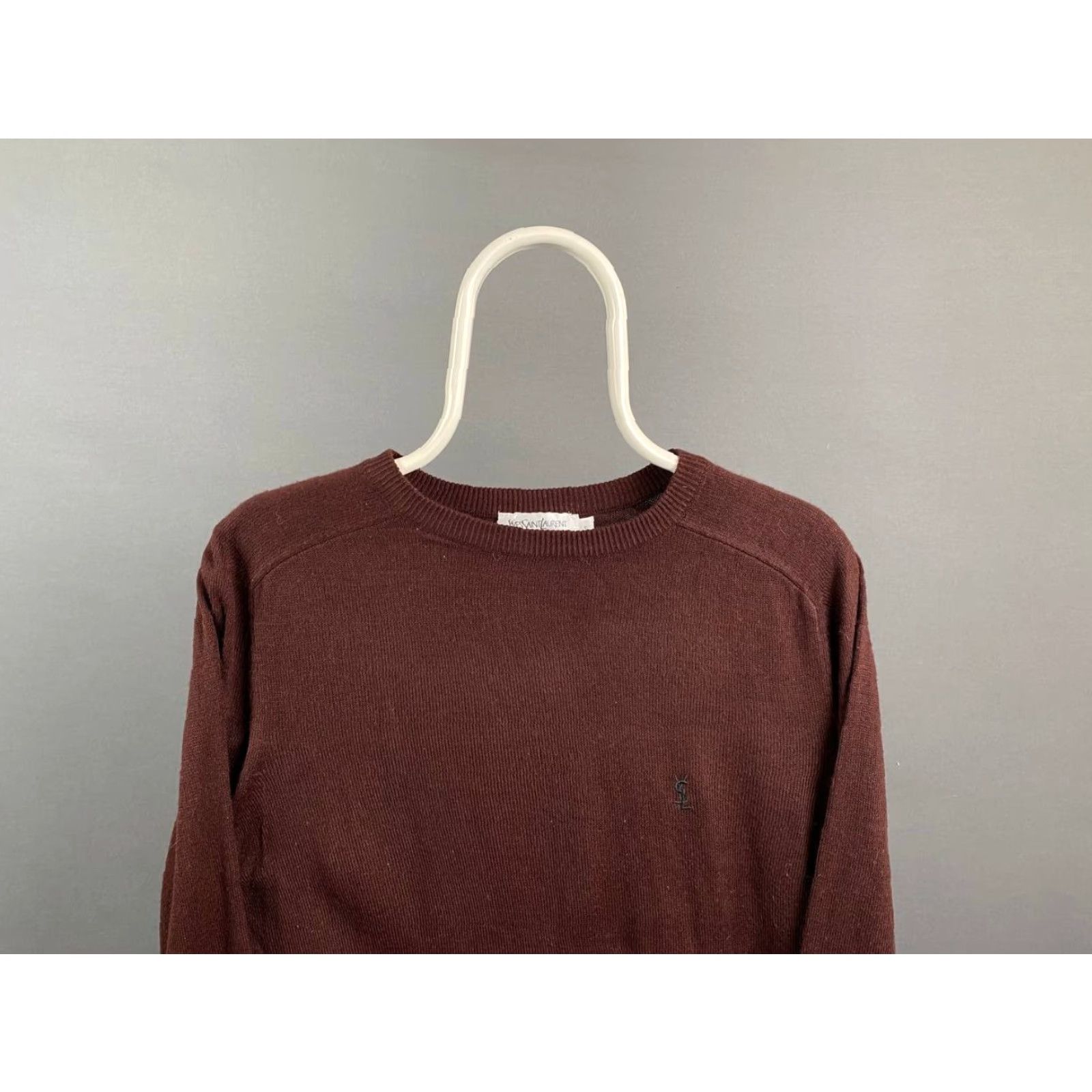 Yves Saint Laurent Saint Laurent Mens Sweater Brown Long Sleeve Crew Neck Pullover Size S Regular Knit Logo Pullover Size US S / EU 44-46 / 1 - 5 Thumbnail