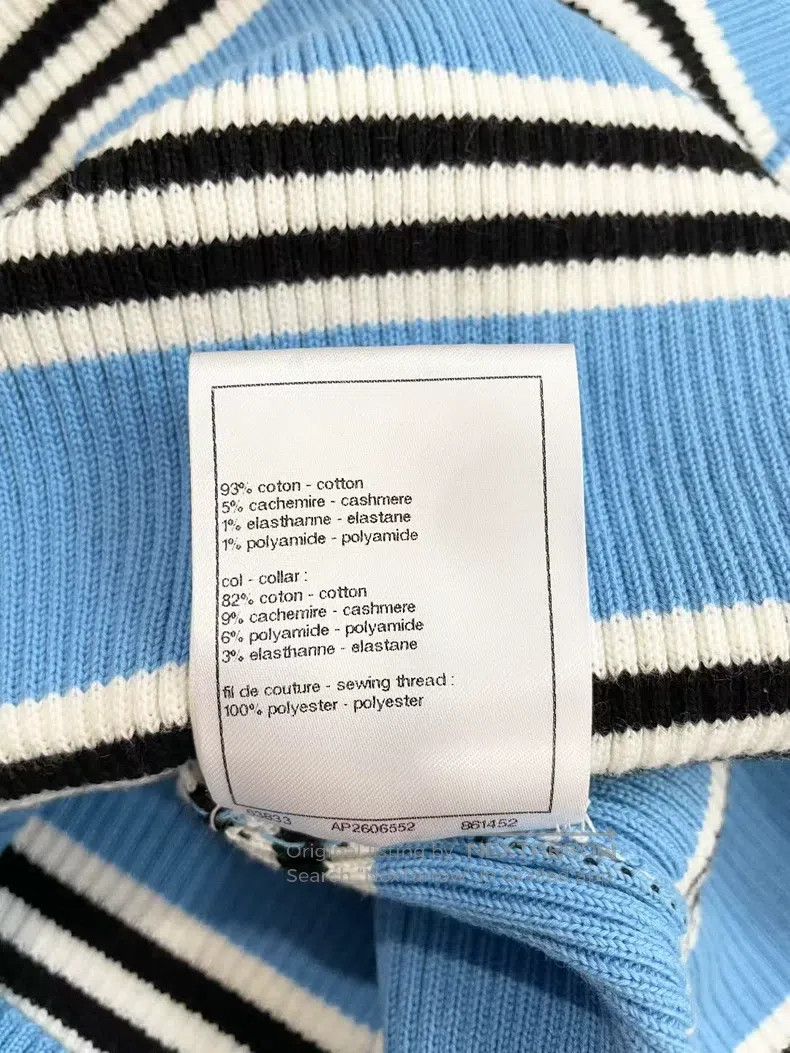 Chanel Chanel 24A blue and white striped knitted vest Size XXS / US 00 / IT 34 - 8 Thumbnail