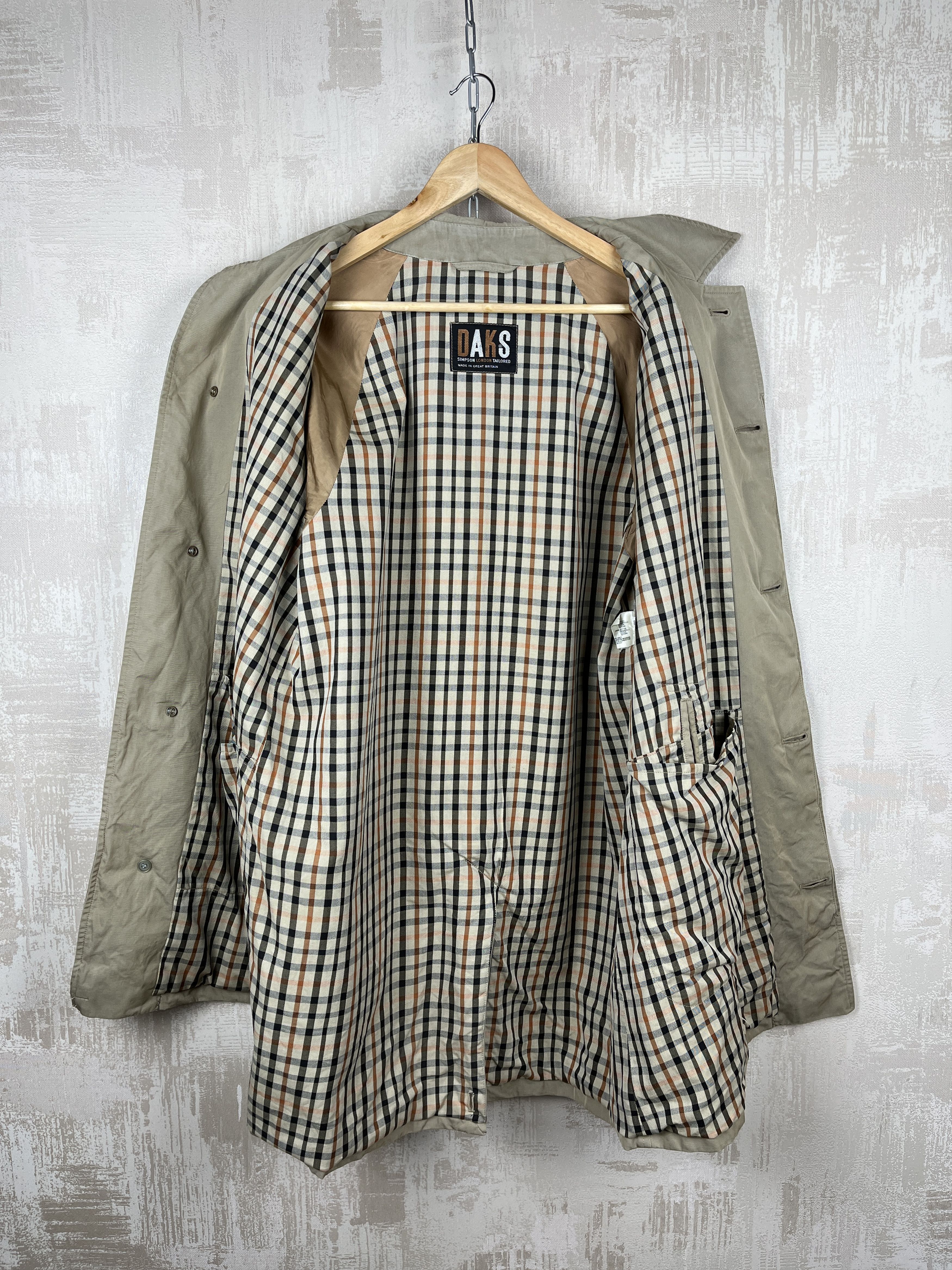 DAKS Vintage Daks London Check Lining Trench Coat Jacket Size US M / EU 48-50 / 2 - 13 Thumbnail