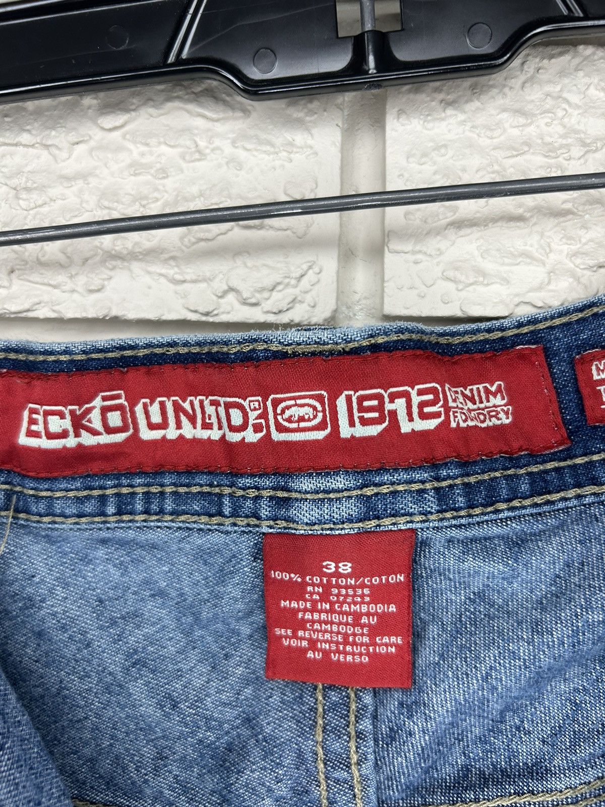 Ecko Unltd. × Vintage Vintage Ecko Carpenter Baggy Faded Denim Shorts Size US 38 / EU 54 - 9 Thumbnail