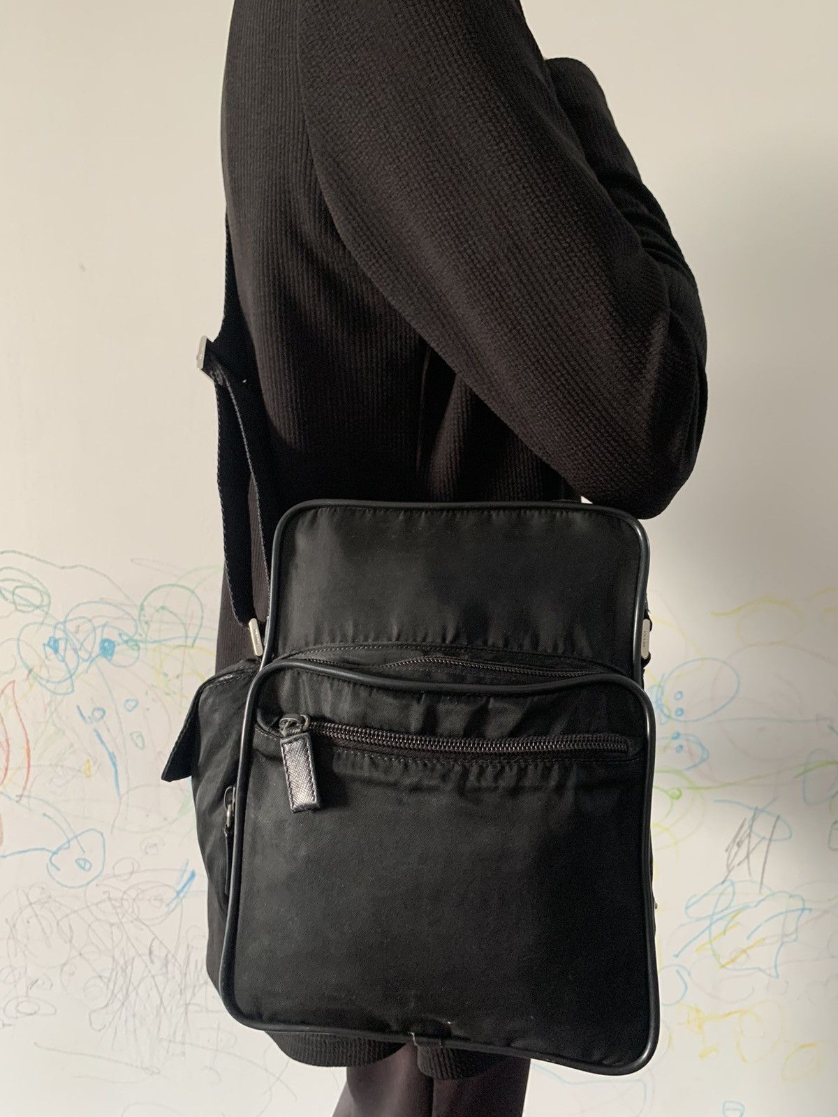 Prada × Vintage Vintage Prada Black Medium Sling Crossbody Bag Size ONE SIZE - 1 Thumbnail