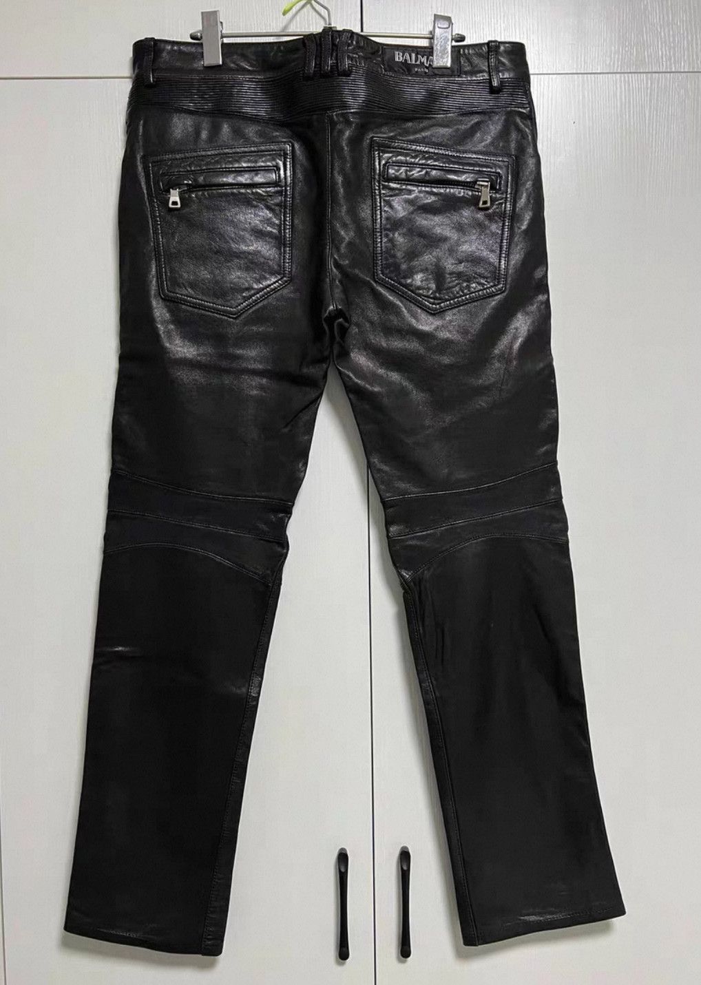 Balmain Balmain size 50 14fw biker leather pants 2504-Nextarrow Size US 34 / EU 50 - 2 Thumbnail