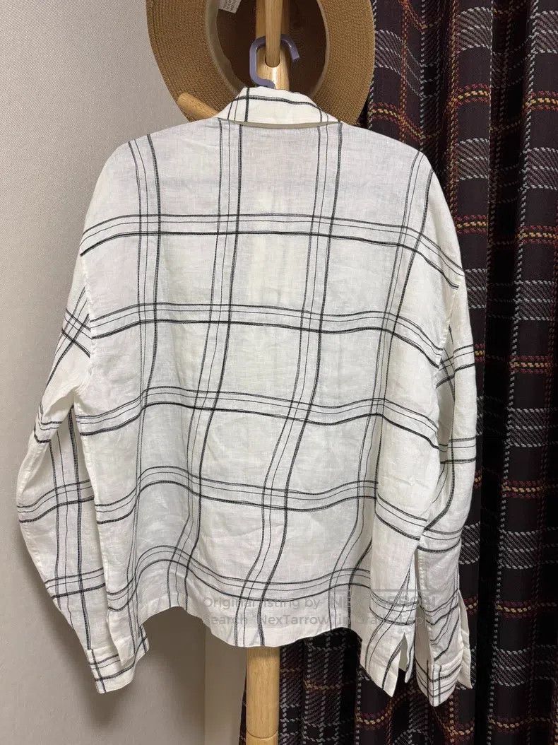 Hermes Hermes Linen Jacket Shirt, 100% Linen, Classic Pattern, St Size US XXS / EU 40 - 2 Thumbnail