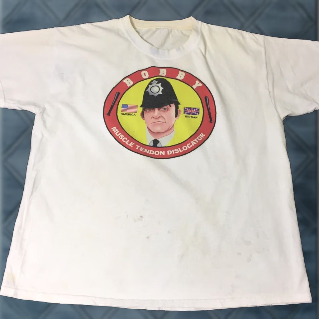 Vintage VINTAGE Bobby Muscle Tendon Dislocator Shirt 2XL White Mens Short Sleeve Crew Neck Shirt Size US XXL / EU 58 / 5 - 1 Thumbnail