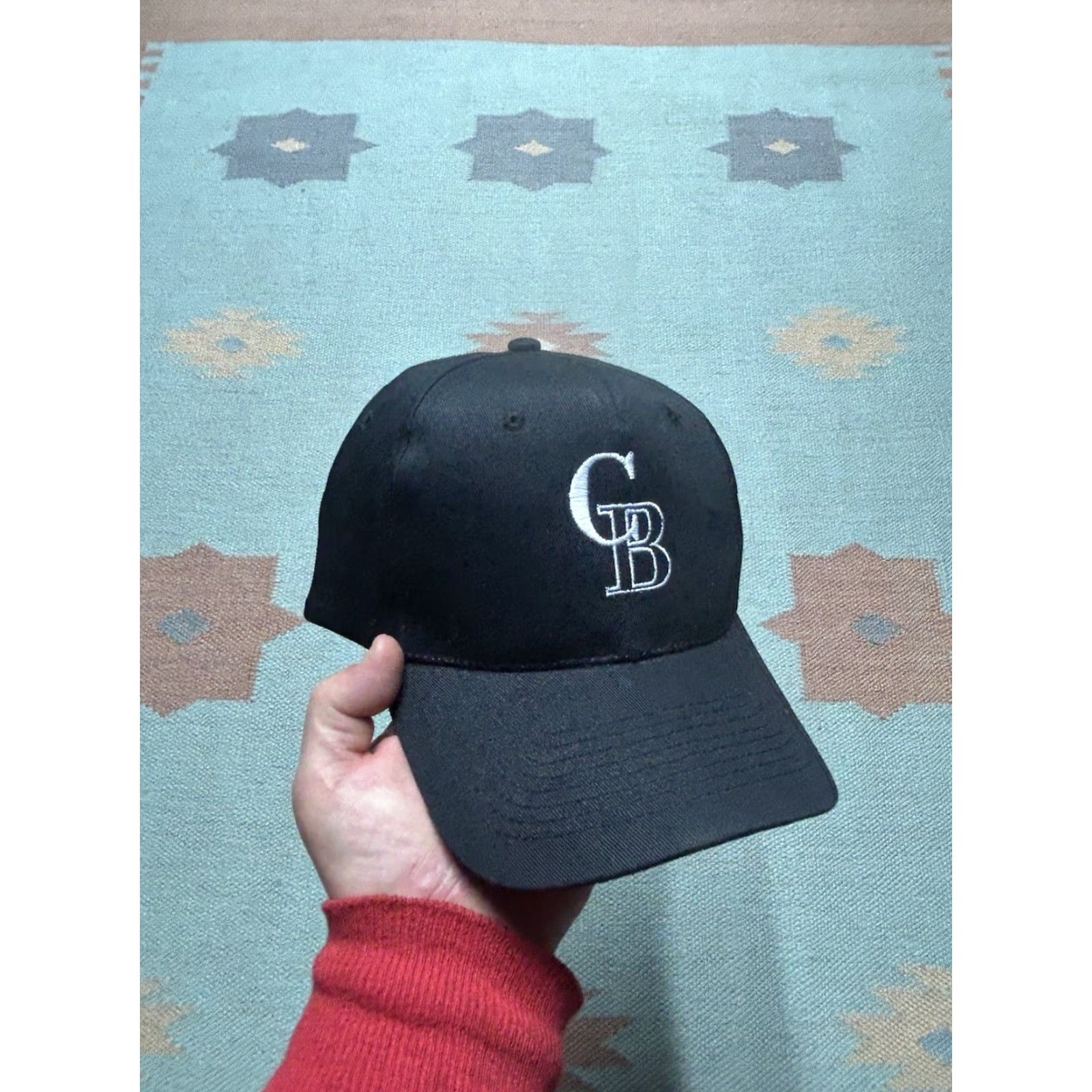 Logo 7 VINTAGE SnapBack Hat Clint Black CB Logo Country Music Adjustable Men Black Cap Hat Size ONE SIZE - 2 Thumbnail
