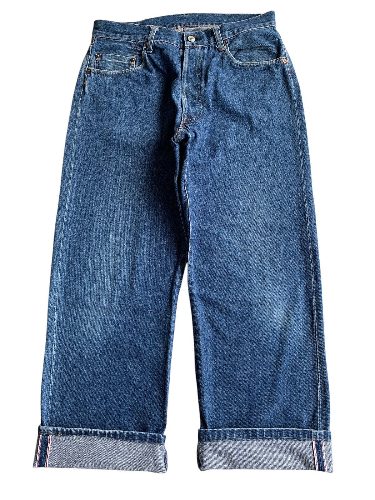 Japanese Brand × Jean DENIM EXCHANGE SELVEDGE BAGGY BUTTON FLY JAPANESE DENIM Size US 32 / EU 48 - 5 Thumbnail