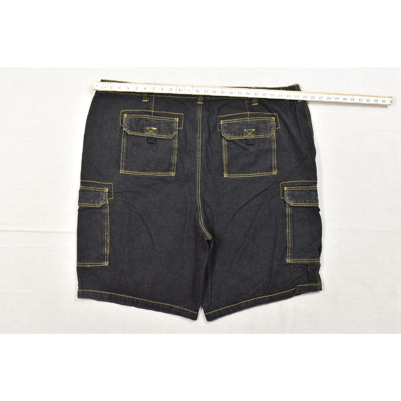 CO Boulder Creek Trading Co Men's Cargo Shorts Dark Wash 50 Big & Tall Denim Cotton Flat Front Zip Pockets Outdoor Casual Shorts Size US 34 / EU 50 - 4 Thumbnail