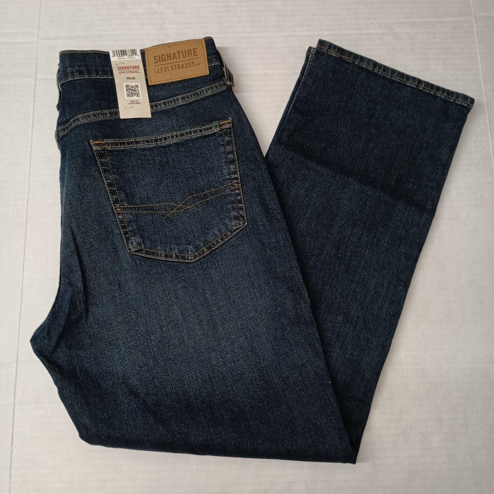 Levi's Signature By Levi Straight Jeans Mens 36x30 Blue Cotton Flex Size US 36 / EU 52 - 1 Thumbnail