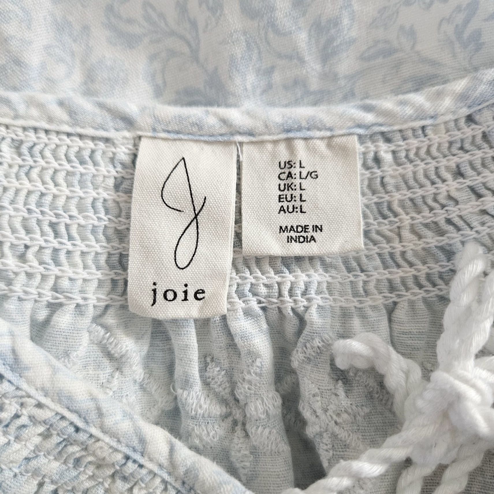 Joie Joie Womens Embroidered Top Blouse Size L Blue Floral Linen Cotton Shirt Womens Size L / US 10 / IT 46 - 6 Thumbnail