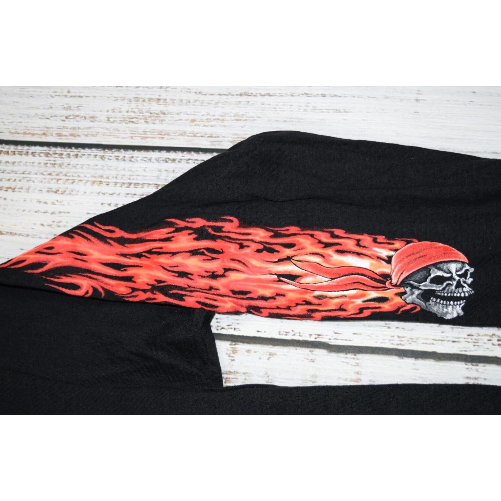 Vintage VINTAGE Thunder Sportswear T-Shirt Men Large Black All Over Flames 90s Biker Graphic Tee Size US L / EU 52-54 / 3 - 6 Thumbnail