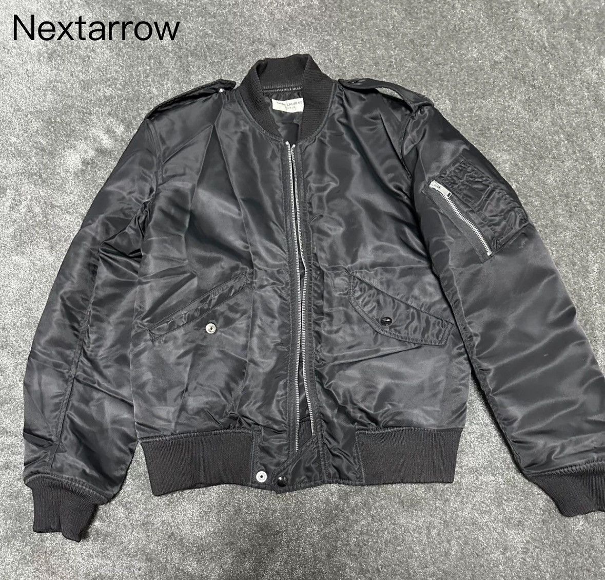 Saint Laurent Paris × Yves Saint Laurent Saint Laurent black nylon baseball jacket2412-Nextarrow Size US S / EU 44-46 / 1 - 1 Thumbnail