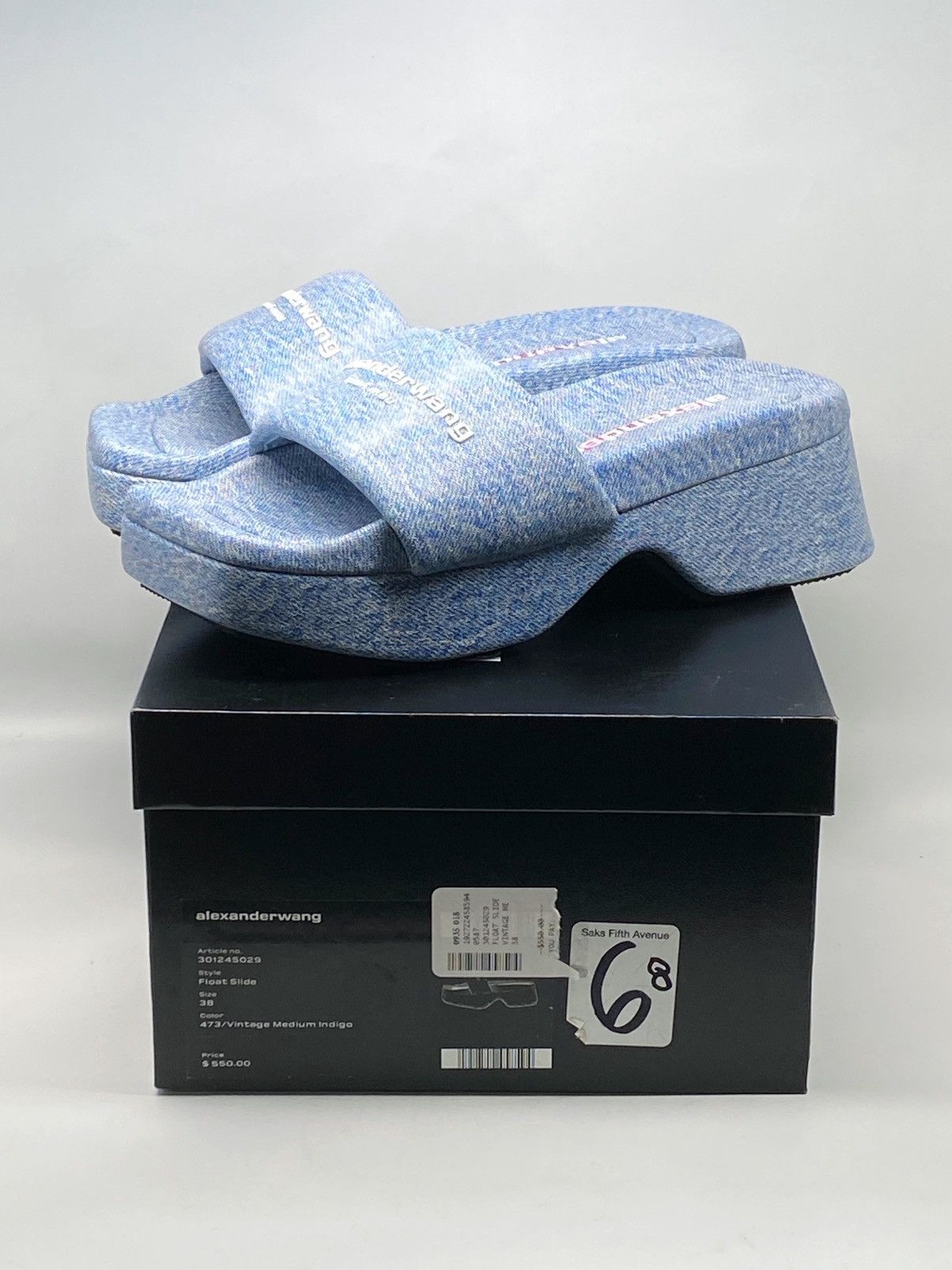 Alexander Wang Alexander Wang Denim Print Leather Platform Sandals size 38 Size US 8 / IT 38 - 10 Thumbnail
