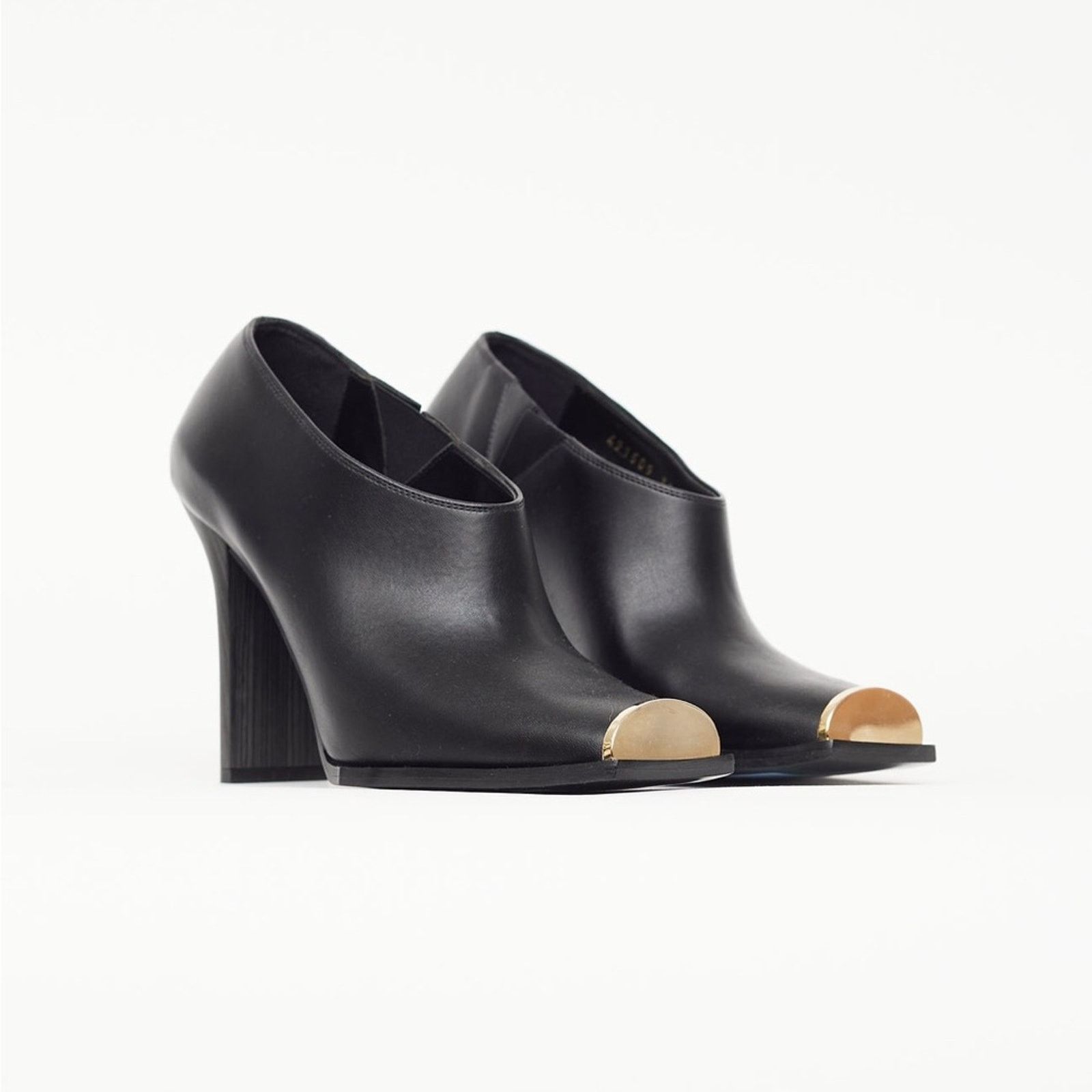 Stella McCartney Stella McCartney Black Leather Metal Tip Square Toe Boot 39 Size US 9 / IT 39 - 1 Thumbnail