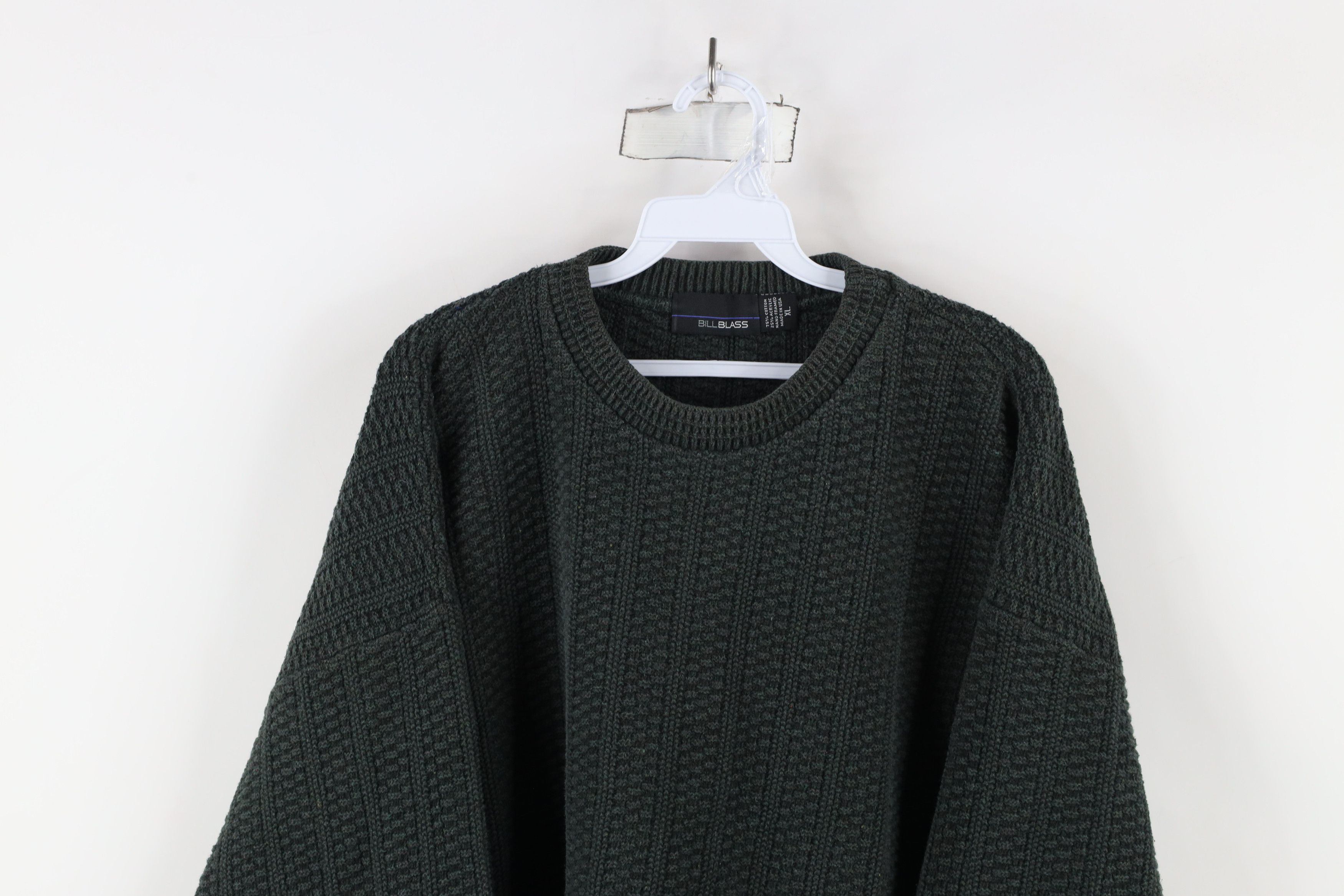 Vintage Vintage 90s Streetwear Knit Crewneck Sweater Green USA Size US XL / EU 56 / 4 - 2 Thumbnail