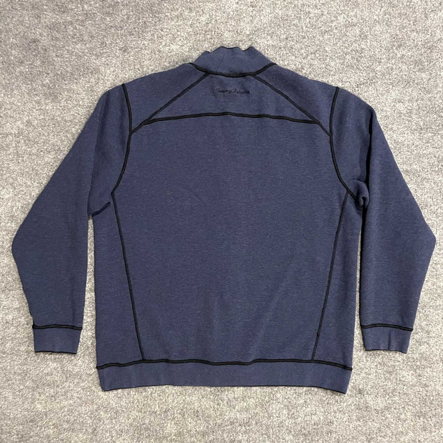 Tommy Bahama Tommy Bahama Jacket Mens Large Black Blue Reversible Knit Fullzip Size US L / EU 52-54 / 3 - 4 Thumbnail