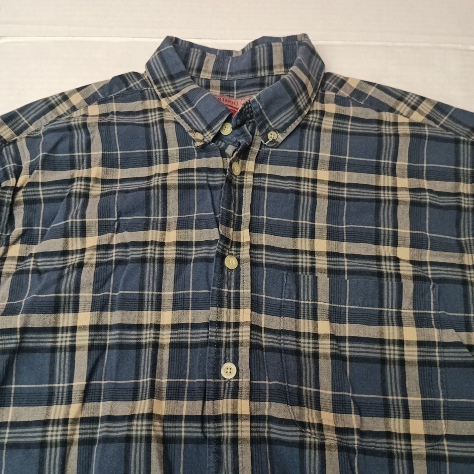 Other Caribou Creek Shirt Men's Size L Blue Beige Plaid Cotton Size US L / EU 52-54 / 3 - 2 Thumbnail