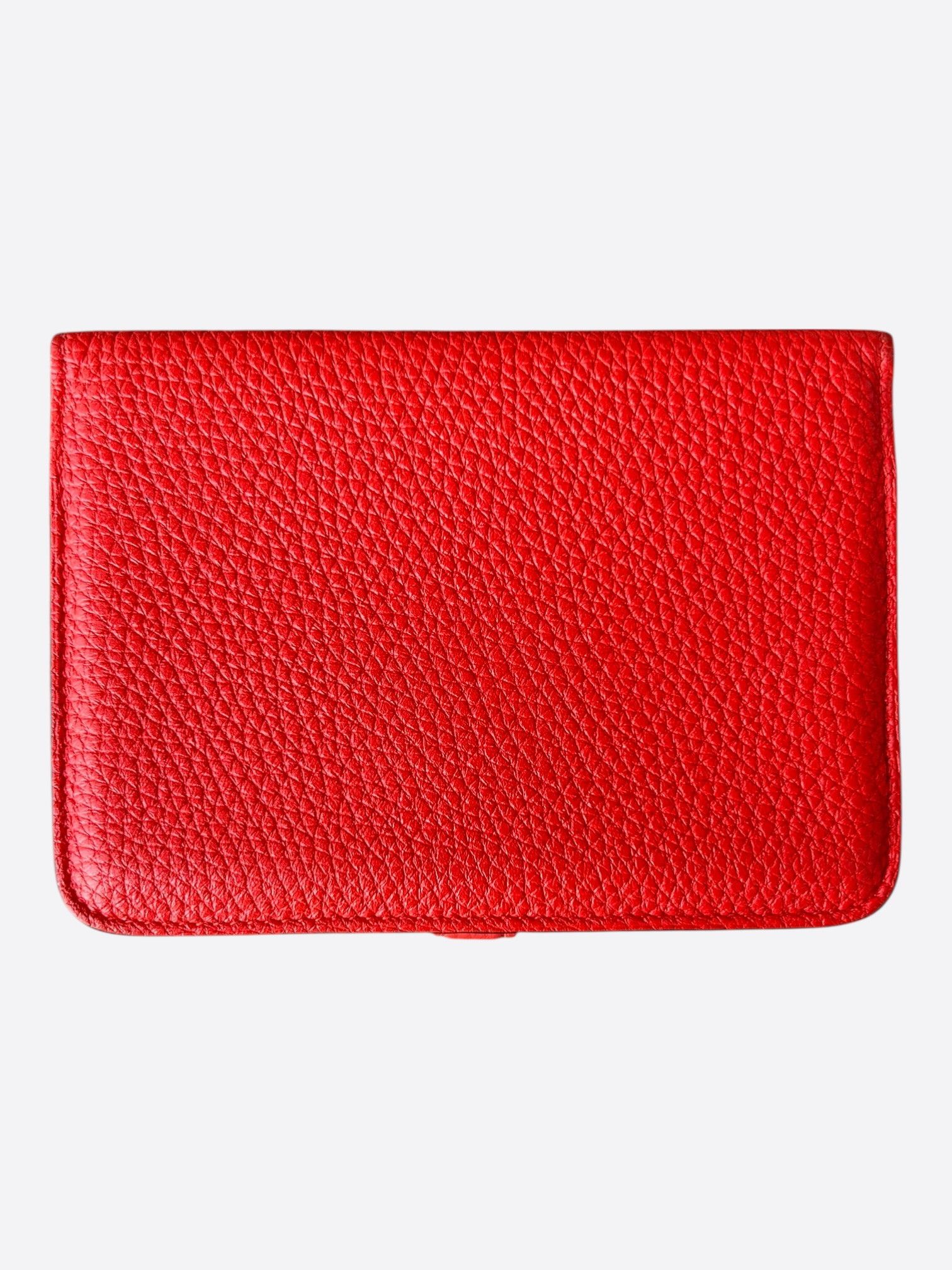 Hermes Hermes Red Togo & Palladium Hardware Compact Dogon Wallet Size ONE SIZE - 2 Thumbnail