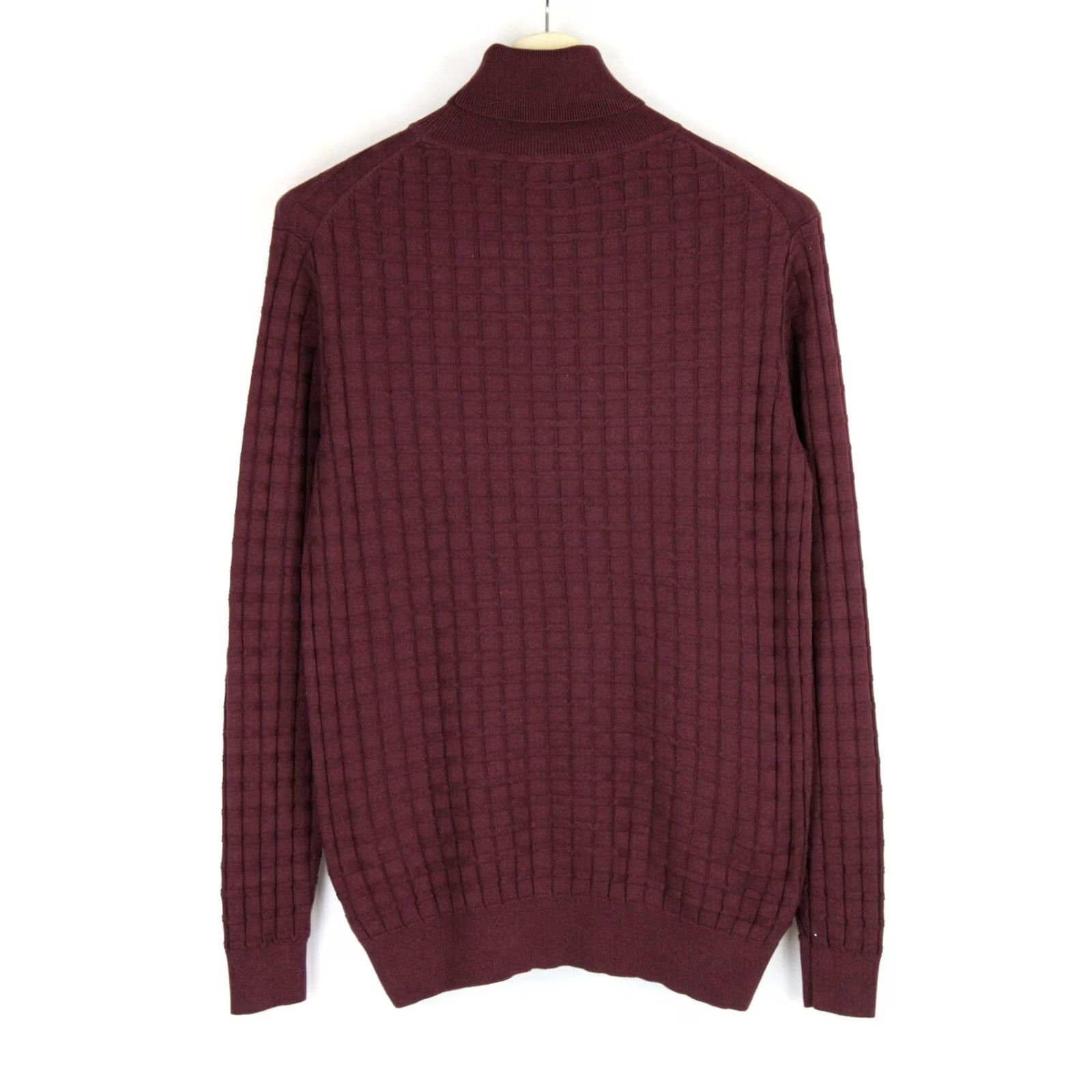 G-Star G-STAR Core Table Turtle Knit Jumper LARGE Pullover Patterned Check Burgundy Men's Size US L / EU 52-54 / 3 - 2 Thumbnail