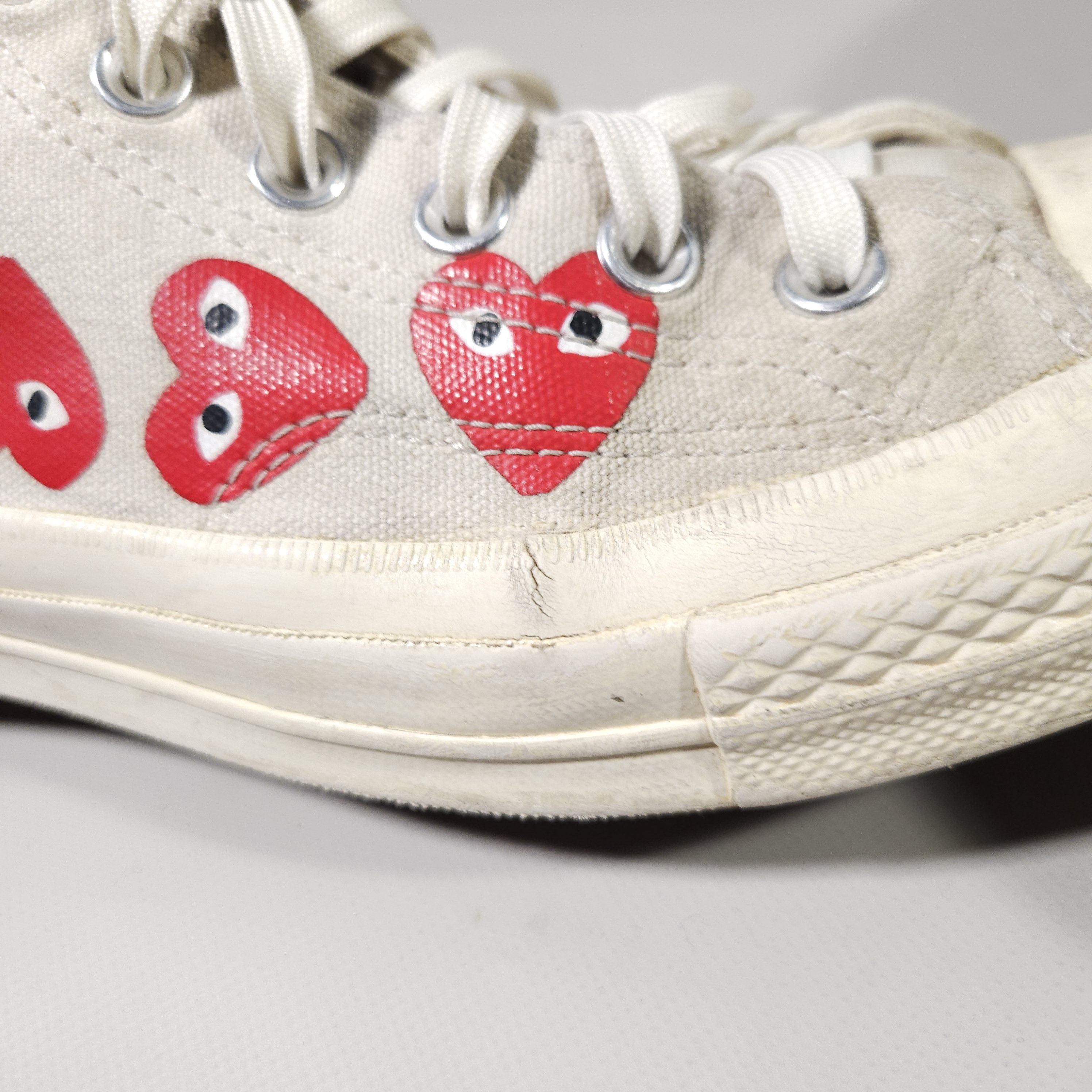 Comme des Garcons × Comme des Garcons PLAY × Converse Converse x Comme Des Garcons Play Hearts High Top Shoes US 8 Size US 8 / EU 41 - 17 Thumbnail