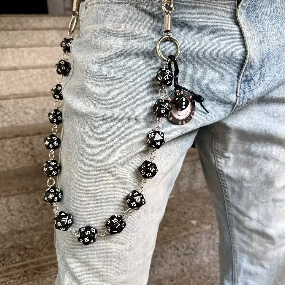 Jewelry Poker Dice Wallet Chain, Pants Chain Size ONE SIZE - 3 Thumbnail