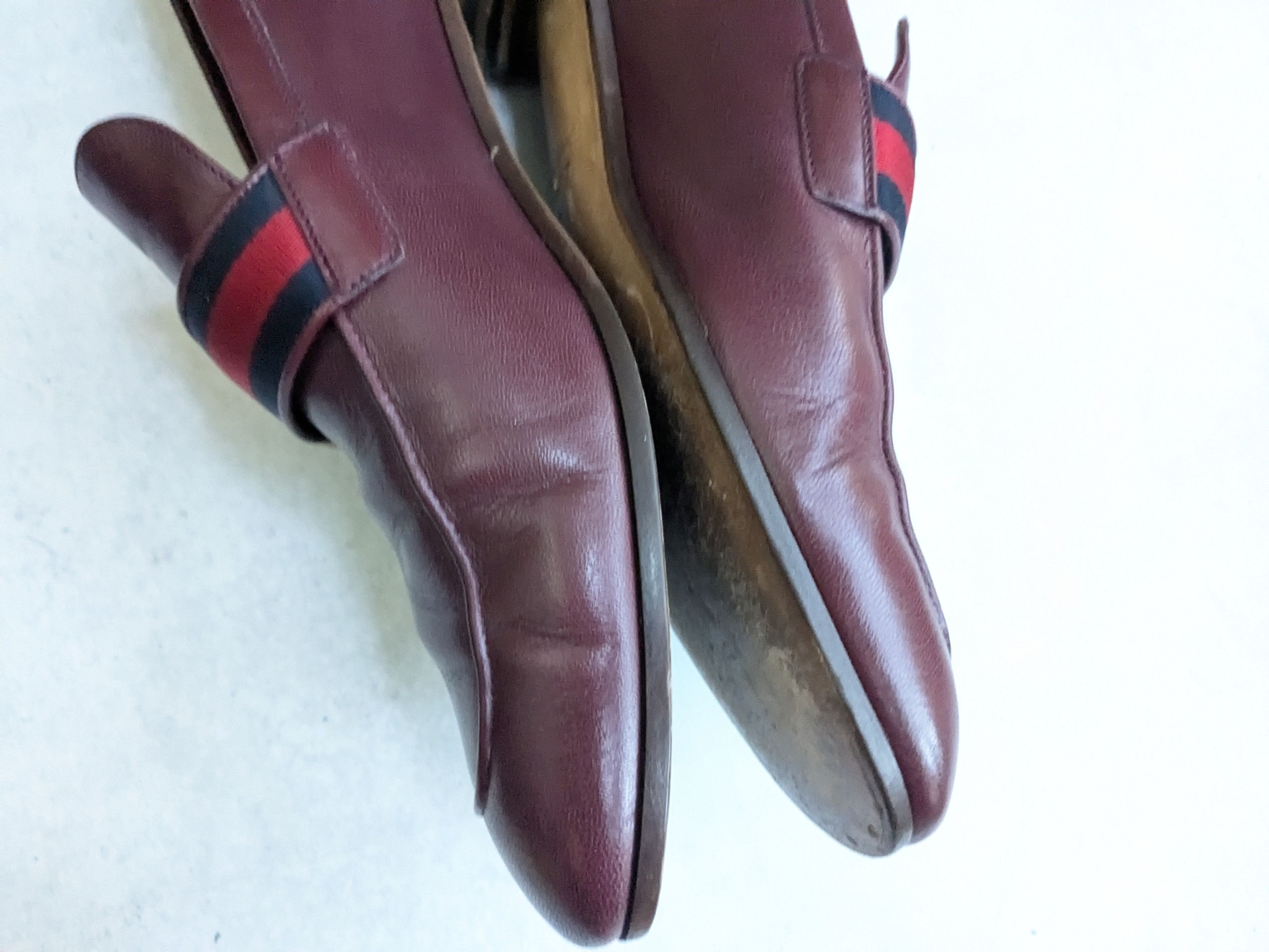 Gucci Gucci Loafers Burgundy 10 Leather Web GG Size US 10 / EU 43 - 10 Thumbnail