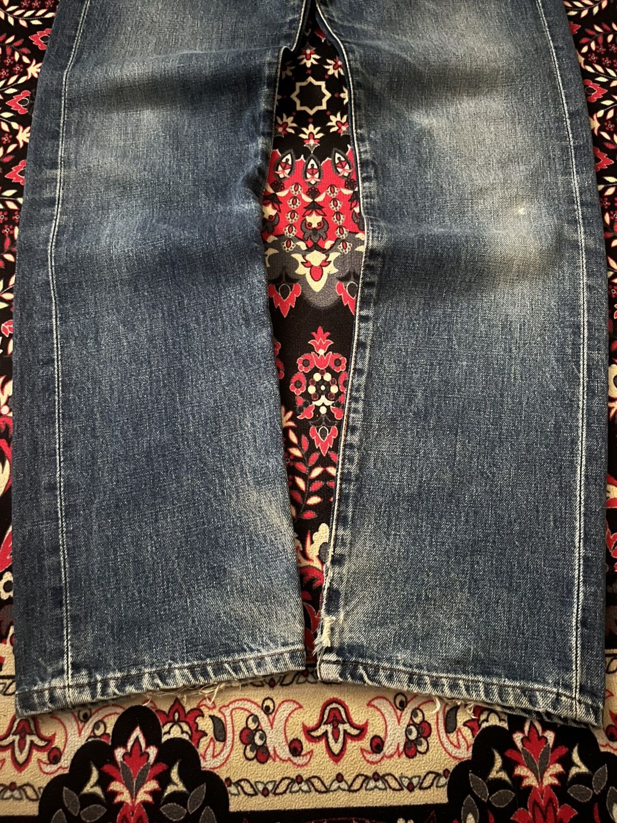 Levi's × Vintage ⚡️Vintage⚡️Levi’s 502XX Big E Talon Zip Redline Selvedge Jeans Size US 29 - 12 Thumbnail