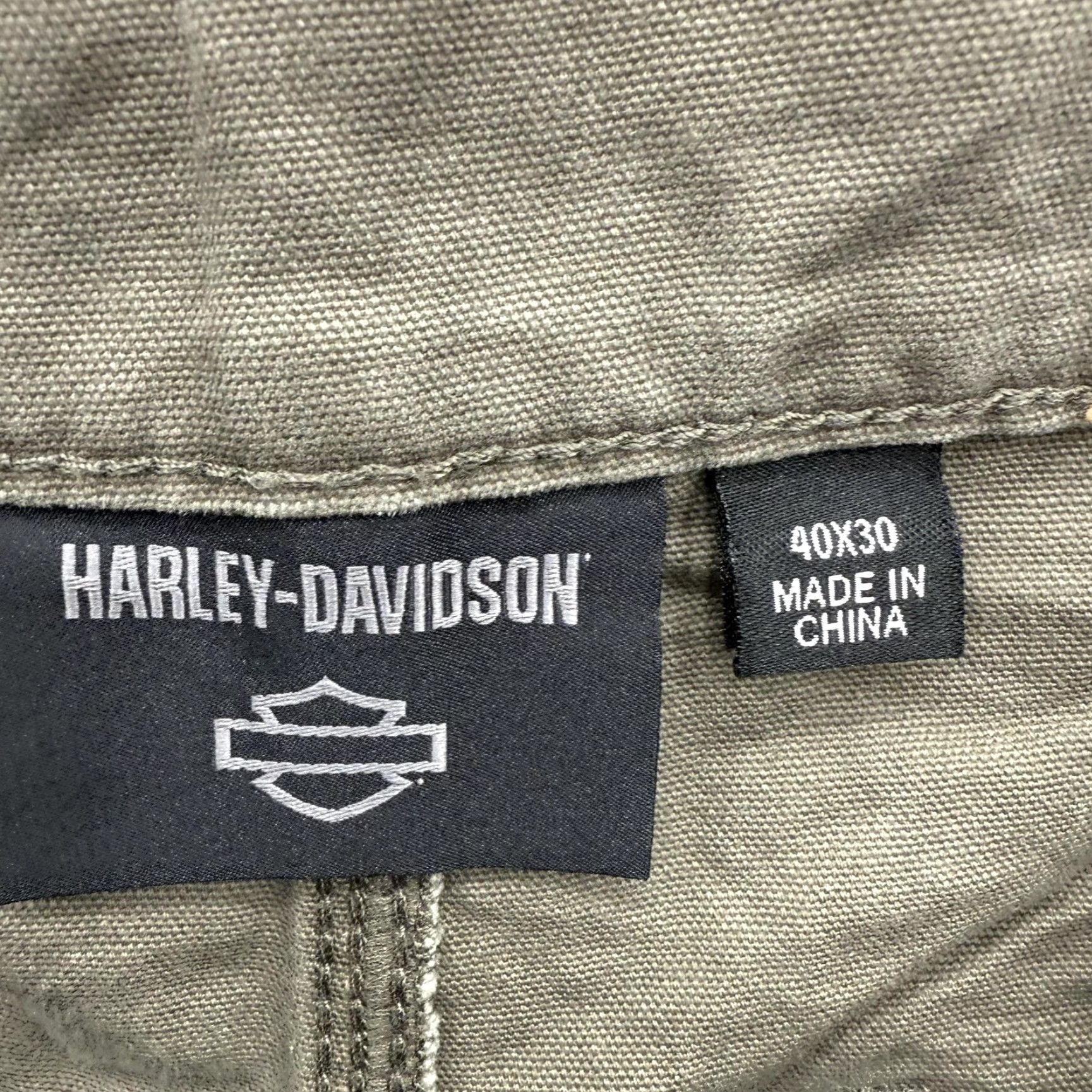 Harley Davidson Harley-Davidson Pants Mens 40x30 Green Canvas Utility Carpenter Workwear Casual Size US 40 / EU 56 - 3 Thumbnail