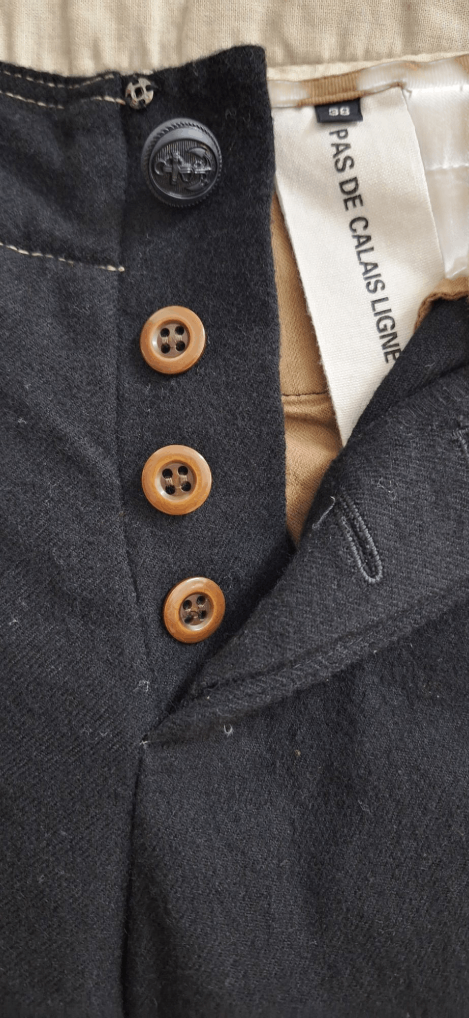 Designer × Pas de Calais Pas De Calais Baggy Wide Wool Adjustable Waist Pants Size US 29 - 2 Thumbnail
