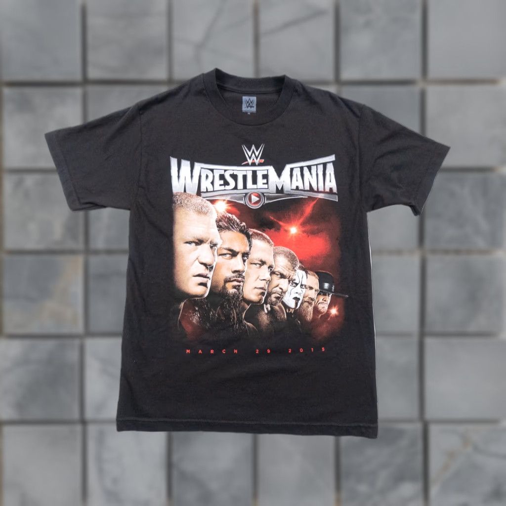 Vintage WWE 2015 Wrestlemania T-Shirt Adult Medium Black Short Sleeve Graphic Mens Size US M / EU 48-50 / 2 - 1 Thumbnail