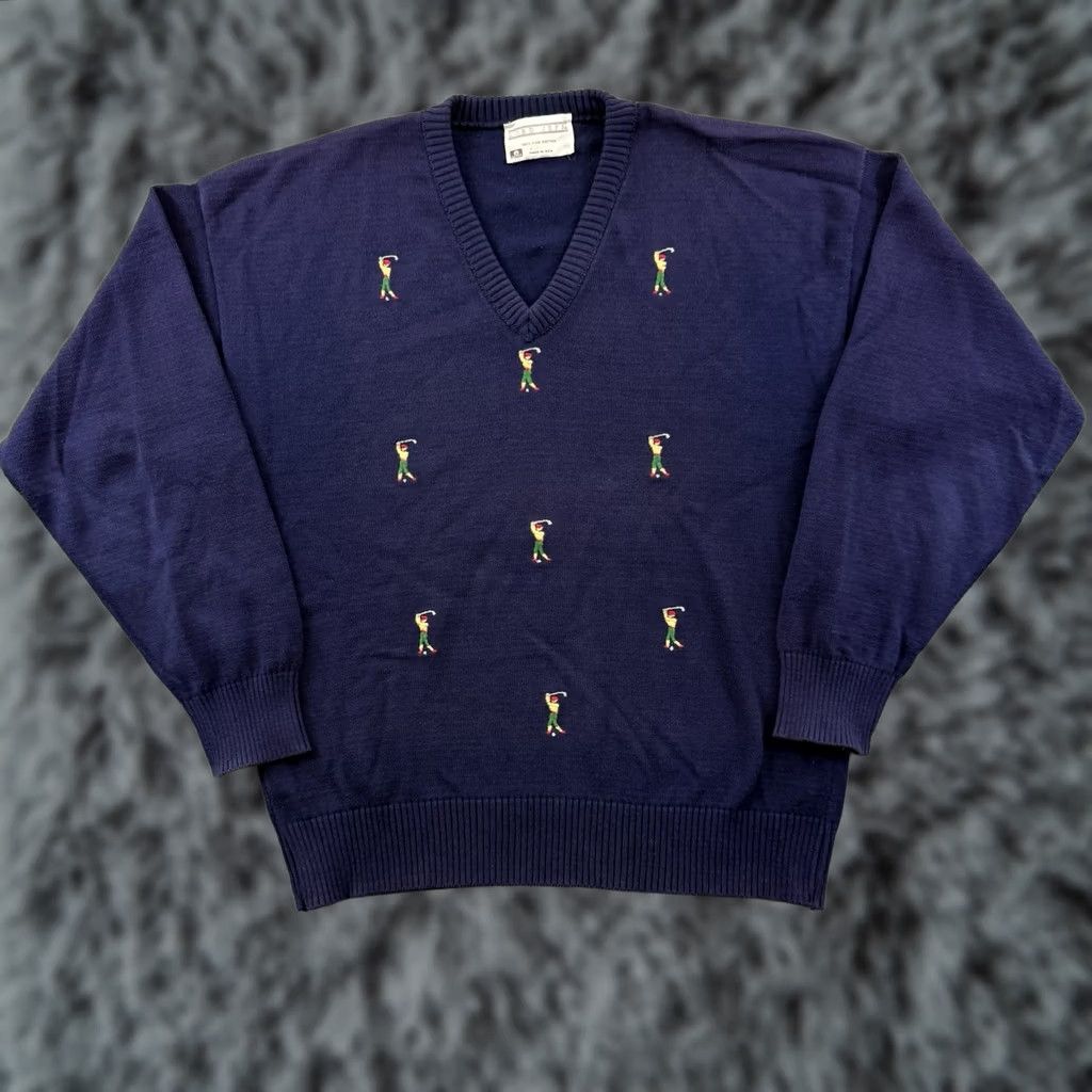 Vintage VINTAGE Lord Jeff Sweater Mens L Blue Golf Neck Long Sleeve Sport Pullover Size US L / EU 52-54 / 3 - 1 Thumbnail