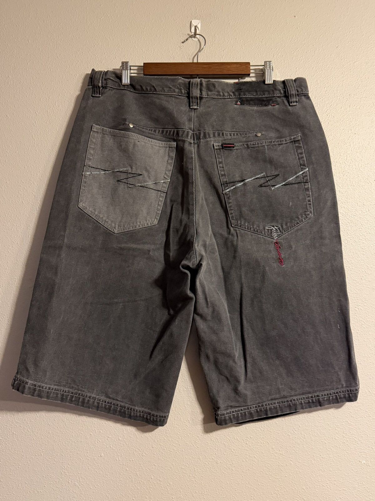 Y2K FUBU the collection two tone gray jorts jean shorts