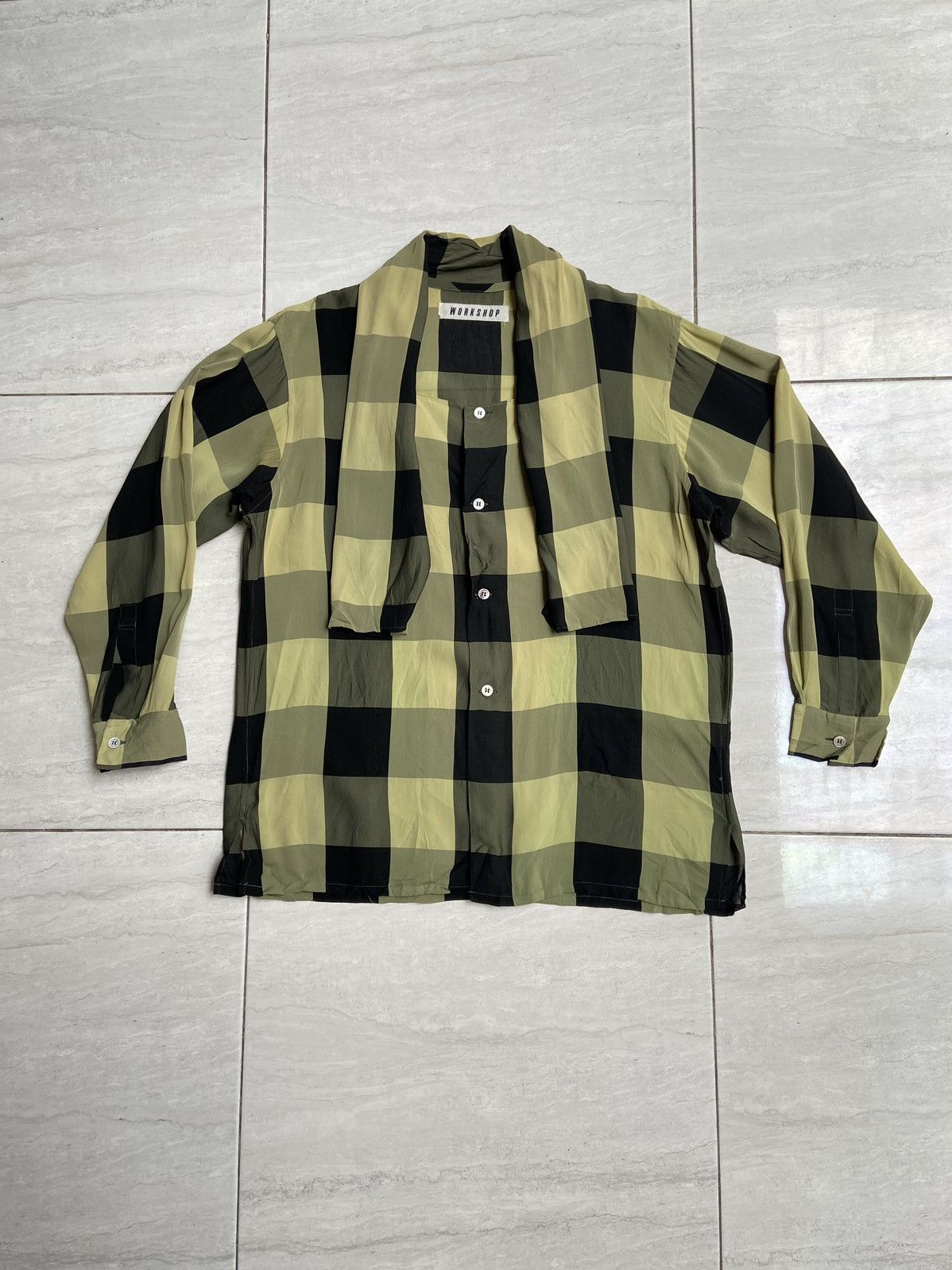Designer × Japanese Brand × Yohji Yamamoto WORKSHOP Plaid Shirt Size US L / EU 52-54 / 3 - 1 Thumbnail