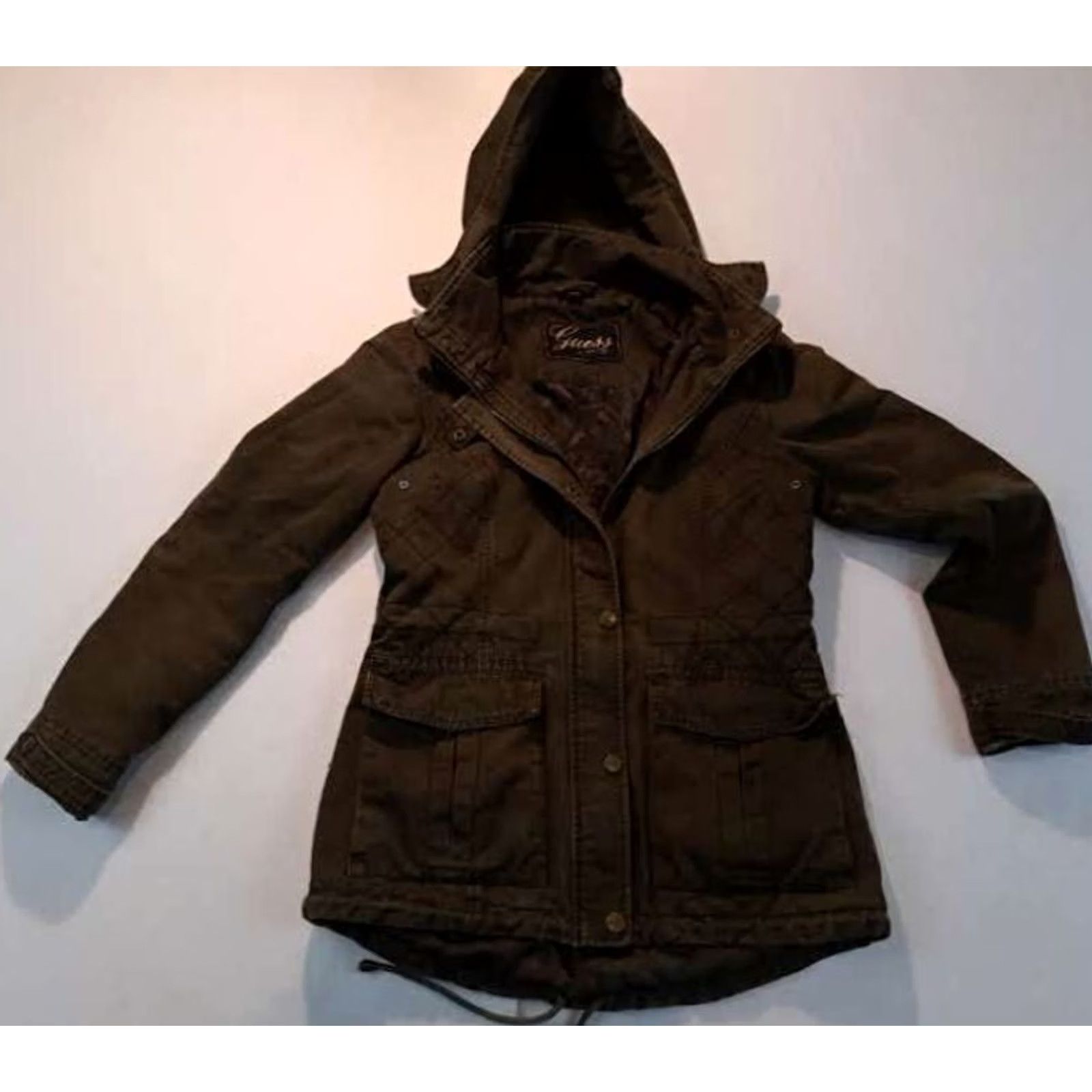 Guess VINTAGE GUESS Denim Jacket Womens Full Zip Button Green Petite Small Size S / US 4 / IT 40 - 2 Thumbnail