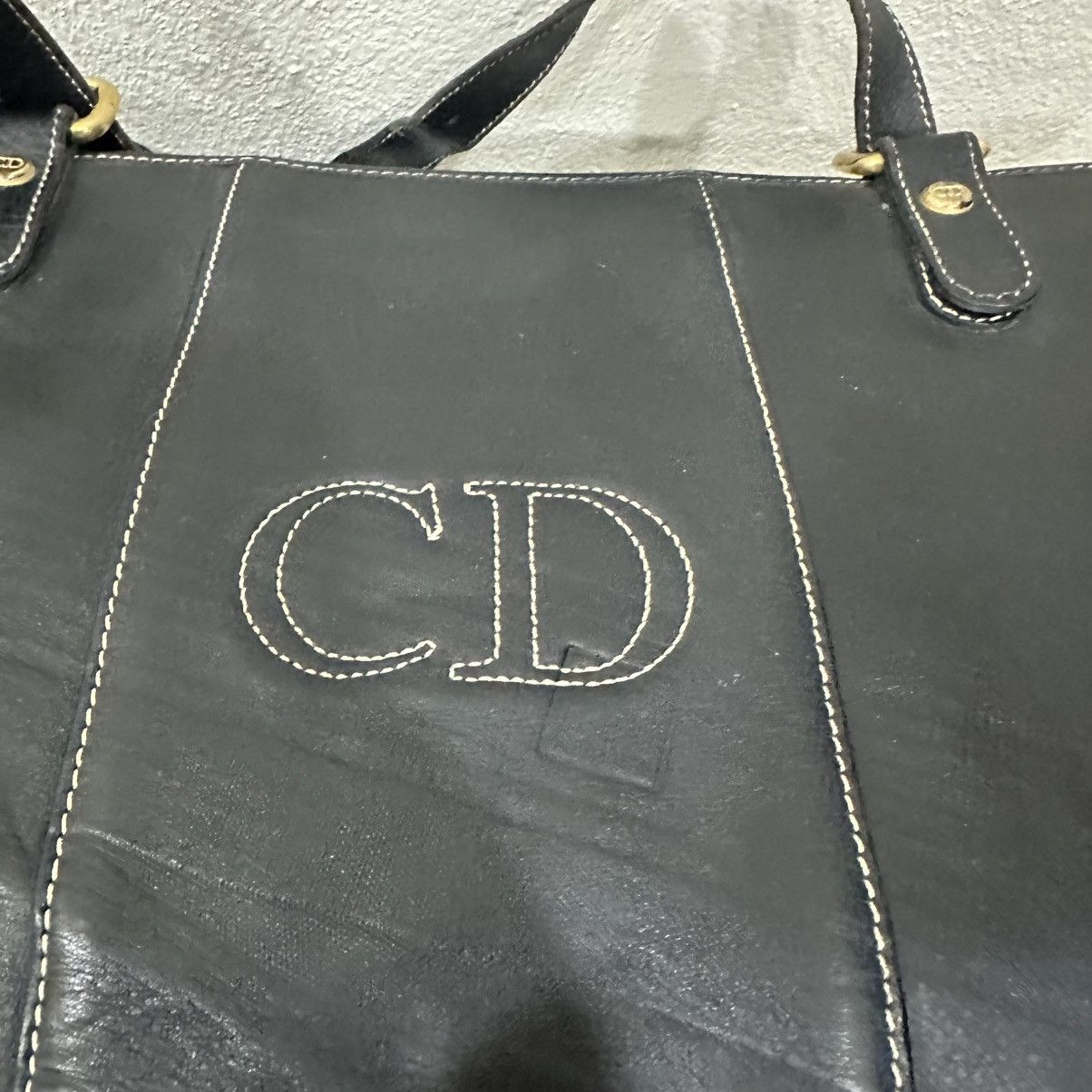 Christian Dior Monsieur ‼️YES‼️VINTAGE CHRISTIAN DIOR CD LOGO LEATHER DOCUMENT TOTEBAG Size ONE SIZE - 8 Thumbnail